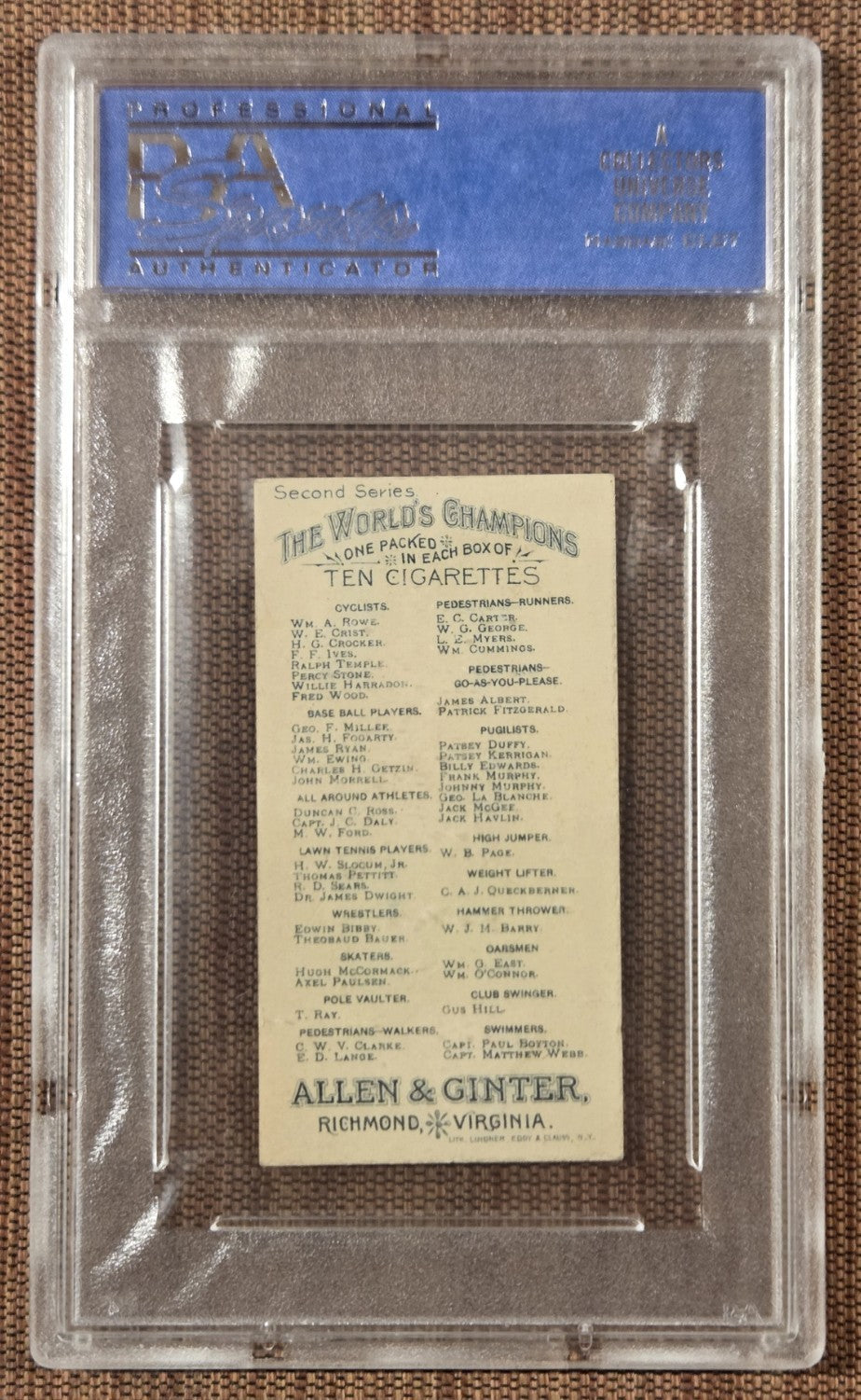 1888 Allen & Ginter N29 James Ryan Chicago Cubs Senators Baseball Card PSA 7 NM1
