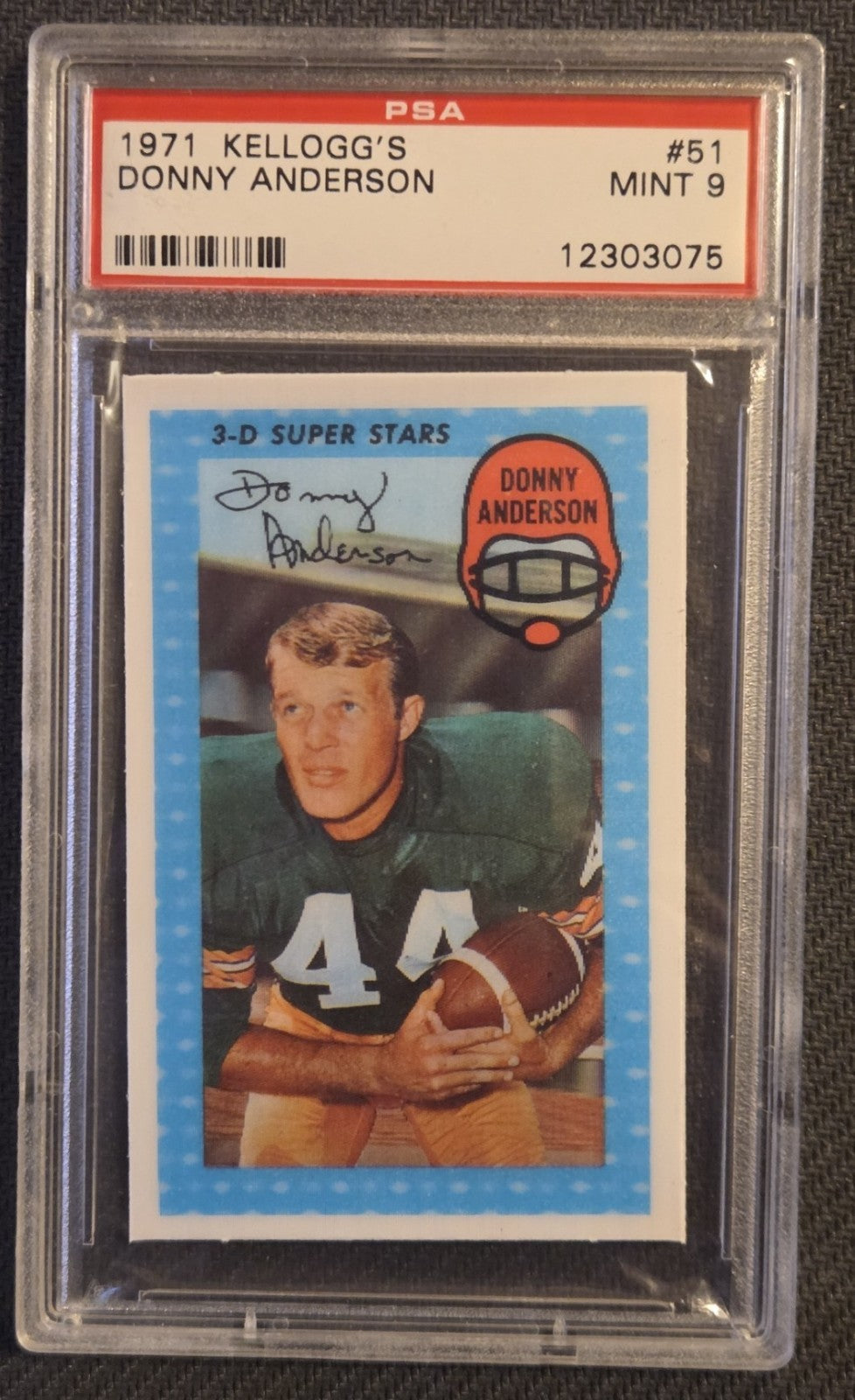 1971 Kellogg's #51 Donny Anderson Green Bay Packers Football Card PSA 9 Mint0