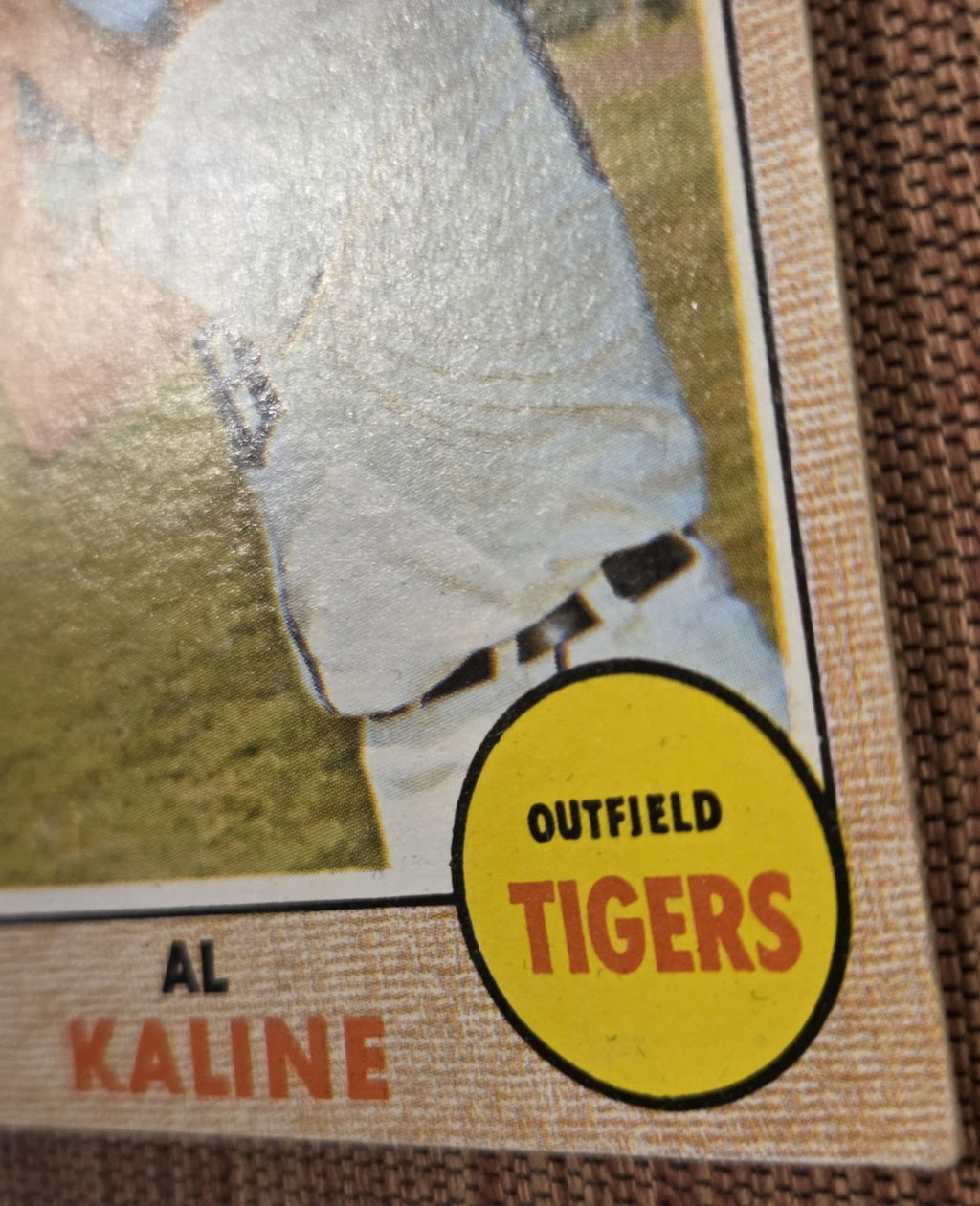 1968 Topps #240 Al Kaline Detroit Tigers Authentic Original Baseball Card HOF2