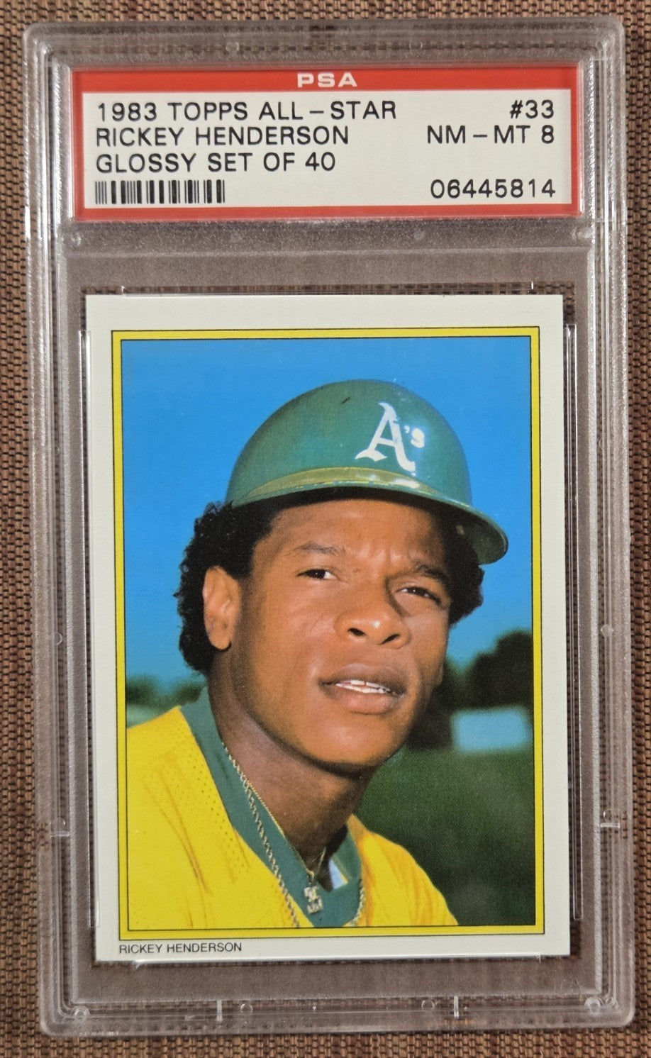 1983 Topps All-Star Set of 40 #33 Rickey Henderson A's Baseball Card PSA 8 NM/MT0