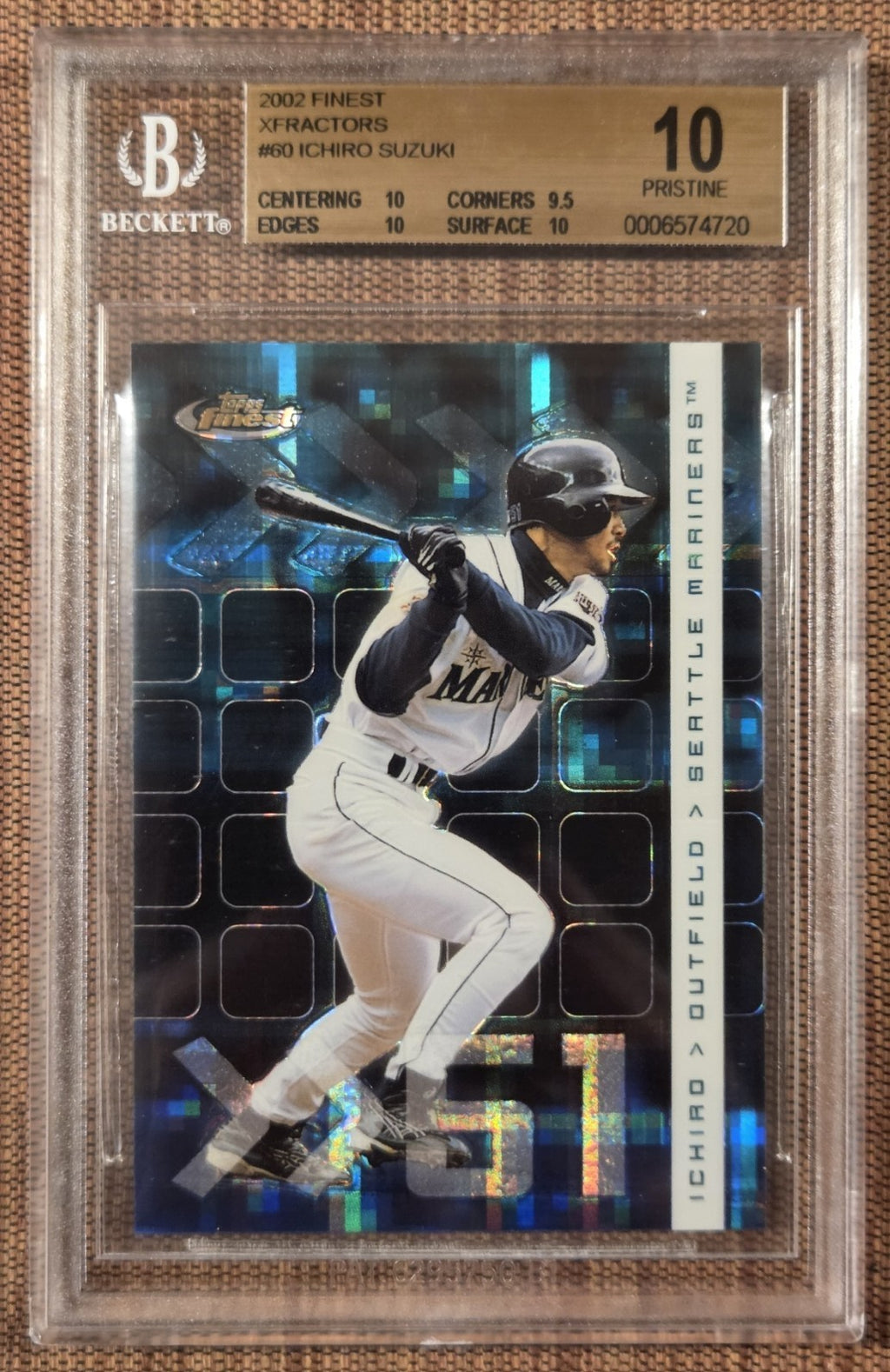 2002 Finest Xfractors #60 Ichiro Suzuki Seattle Mariners Baseball Card BGS 10 PR0