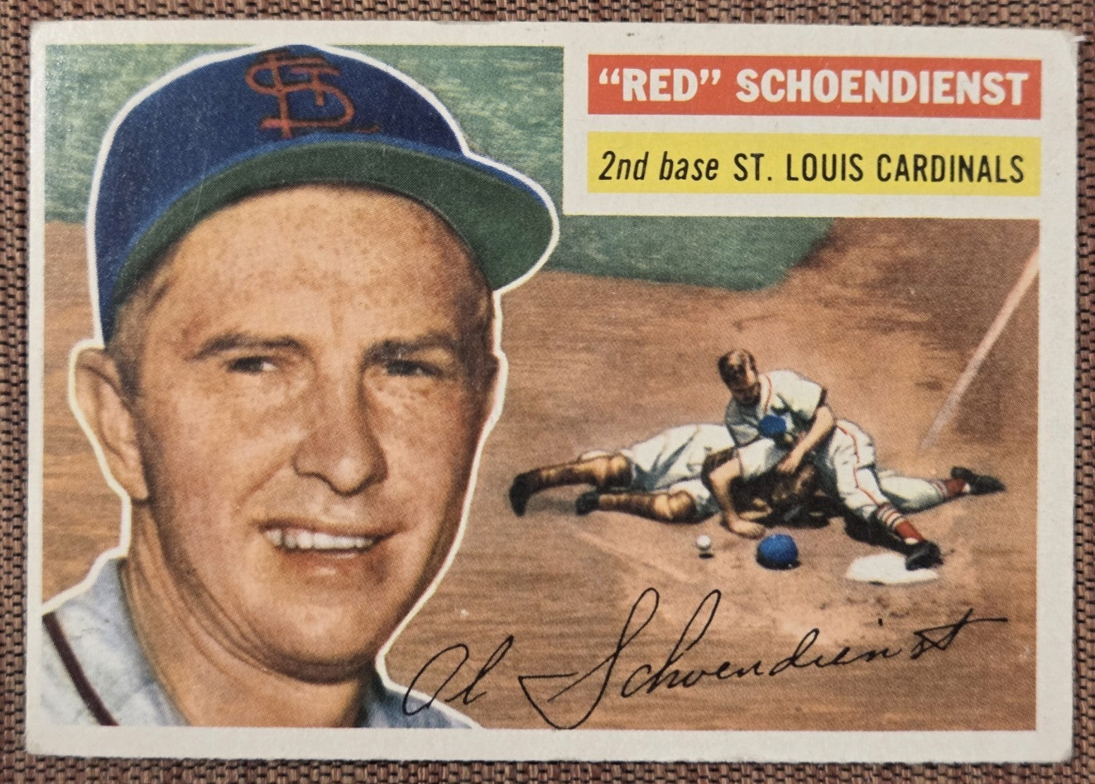 1956 Topps #165 Red Schoendienst St. Louis Cardinals Original Baseball Card HOF0