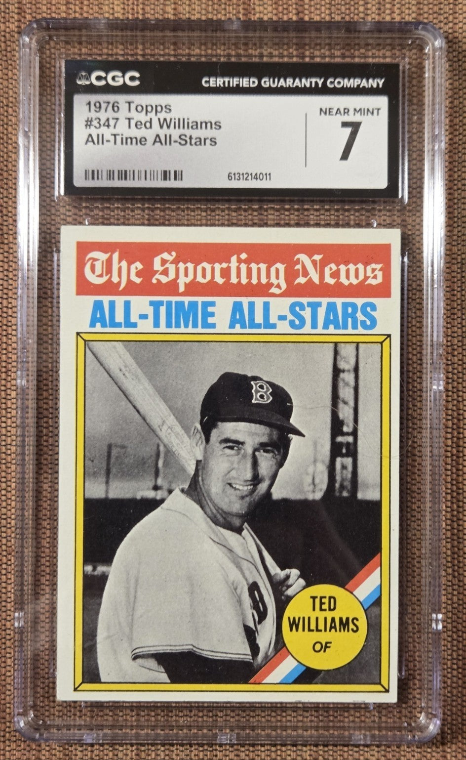 1976 Topps #347 Ted Williams Boston Red Sox Original Baseball Card CGC 7 NM0