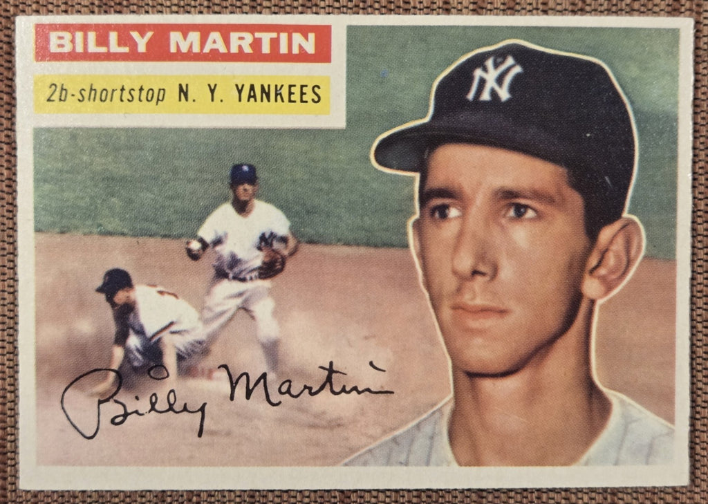 1956 Topps #181 Billy Martin New York Yankees Authentic Original Baseball Card0