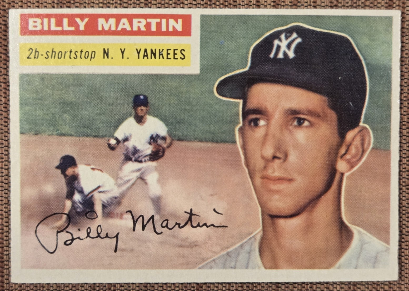 1956 Topps #181 Billy Martin New York Yankees Authentic Original Baseball Card0