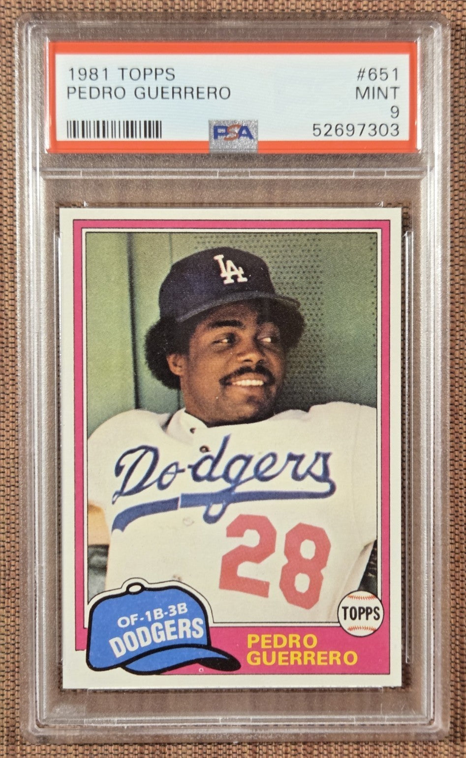 1981 Topps #651 Pedro Guerrero Los Angeles Dodgers Baseball Card PSA 9 Mint0