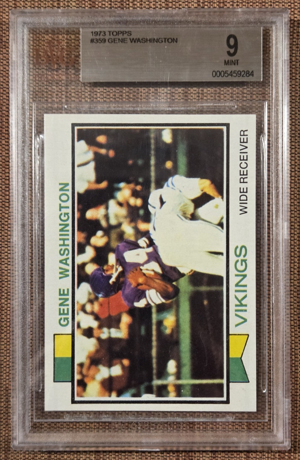 1973 Topps #359 Gene Washington Minnesota Vikings Football Card BVG 9 Mint0