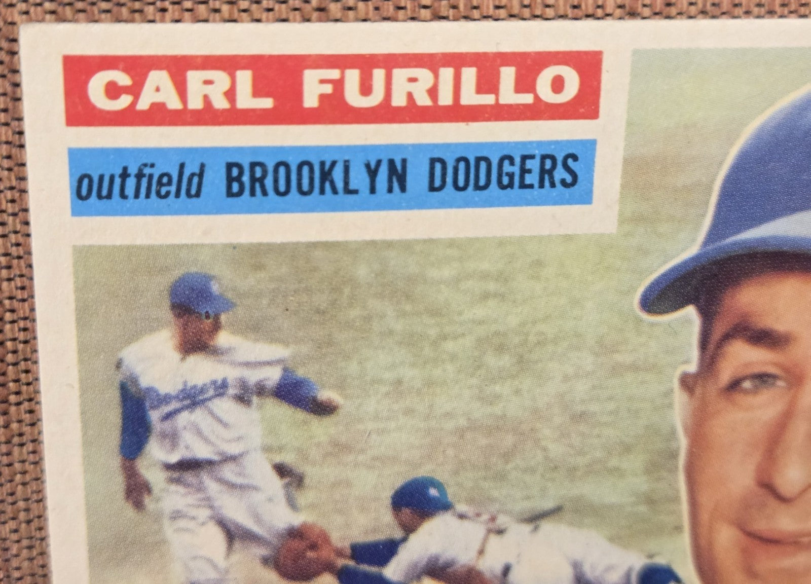1956 Topps #190 Carl Furillo Brooklyn Dodgers Authentic Original Baseball Card1