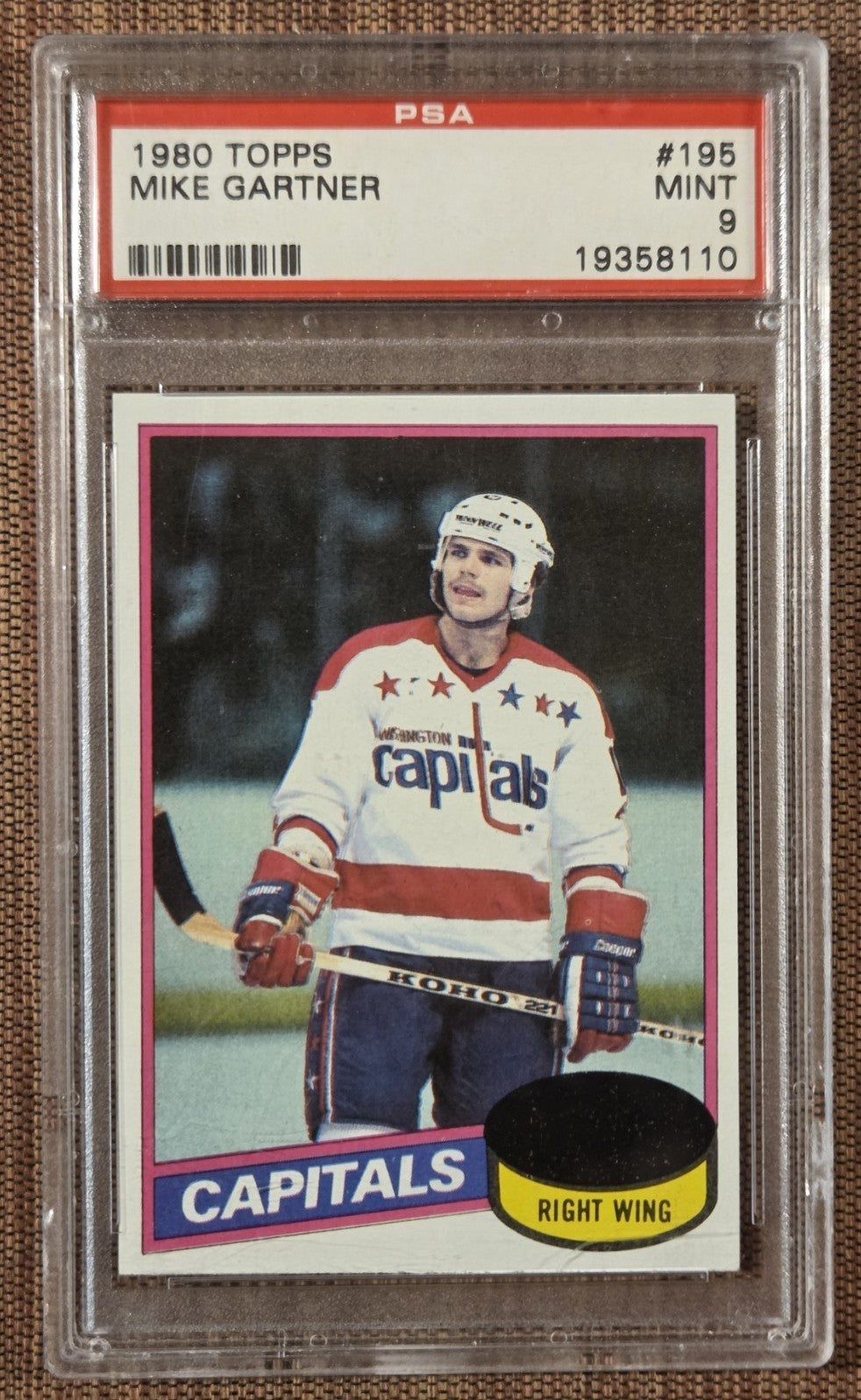 1980 Topps #195 Mike Gartner Washington Capitals Rookie Hockey Card PSA 9 RC0