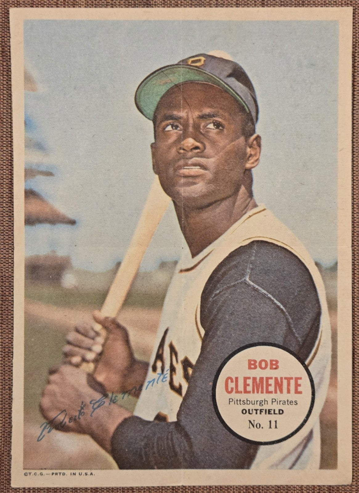 1967 Topps Pin Ups #11 Roberto Clemente Pittsburgh Pirates Baseball Posters HOF0