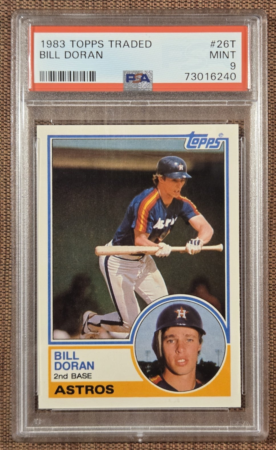 1983 Topps Traded #26T Bill Doran Astros Rookie Baseball Card PSA 9 Mint RC0