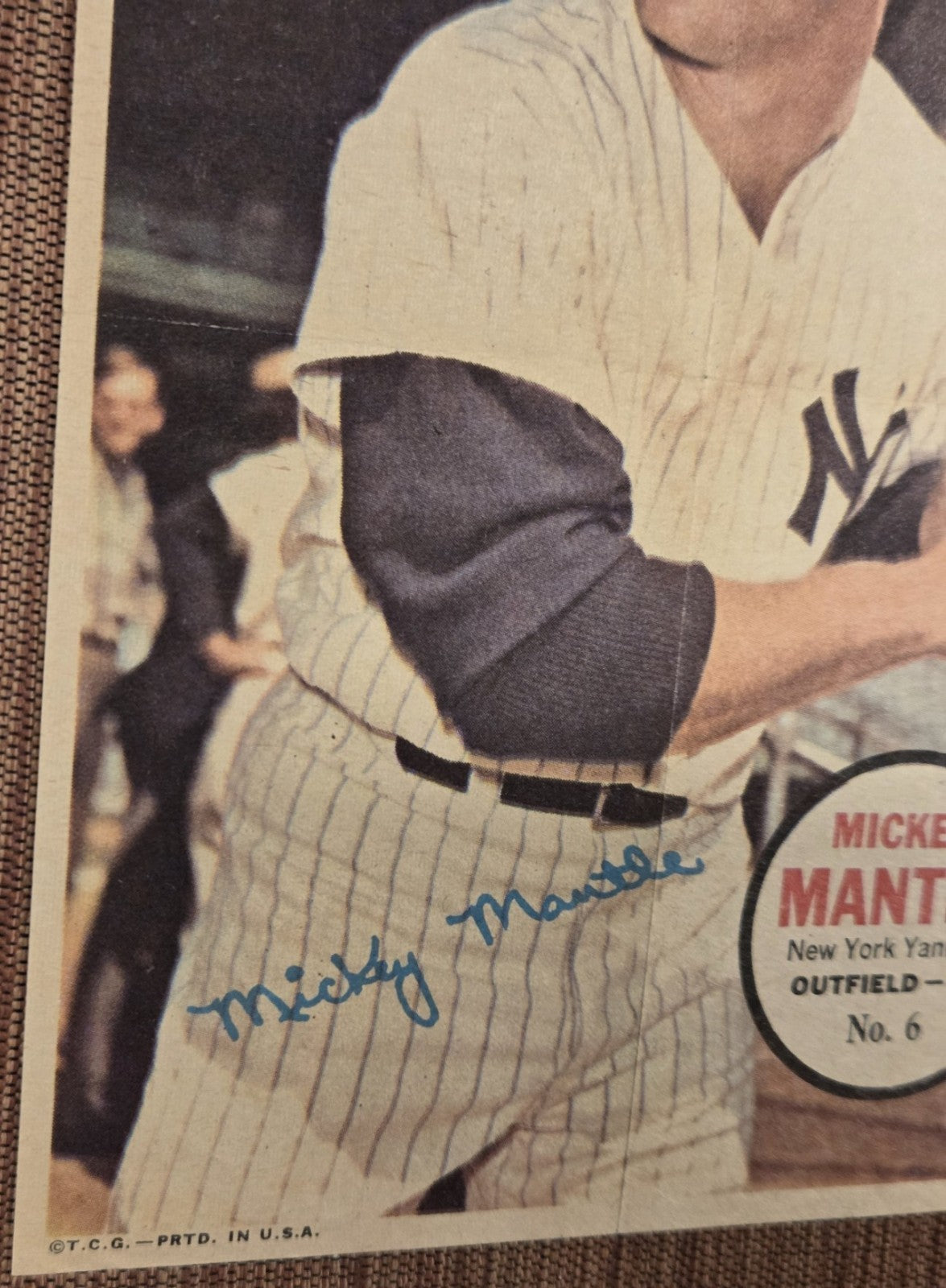 1967 Topps Pin Ups #6 Mickey Mantle New York Yankees Original Baseball Poster4