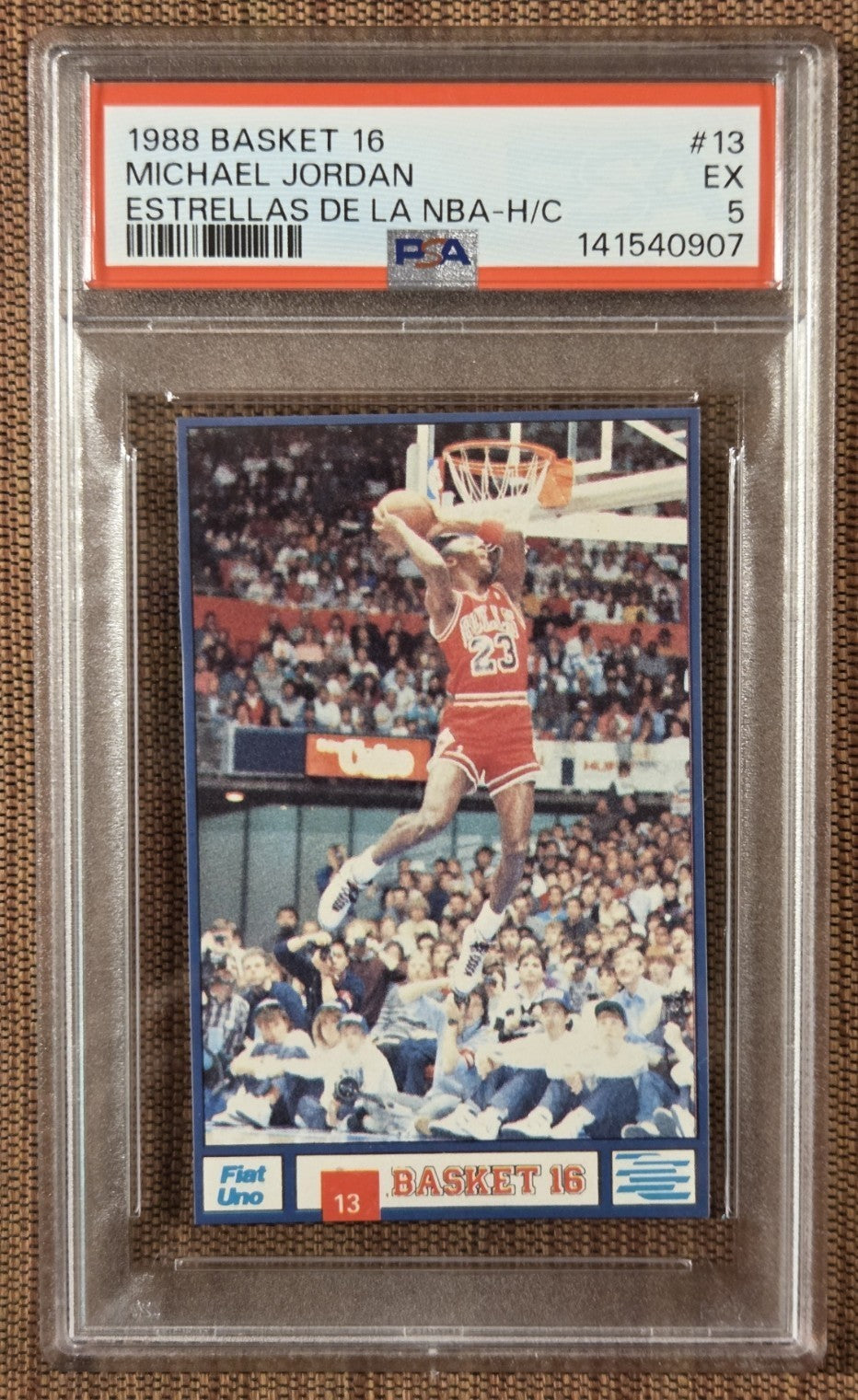 1988 Basket 16 Estrellas De La NBA #13 Michael Jordan Bulls Basketball Card PSA50