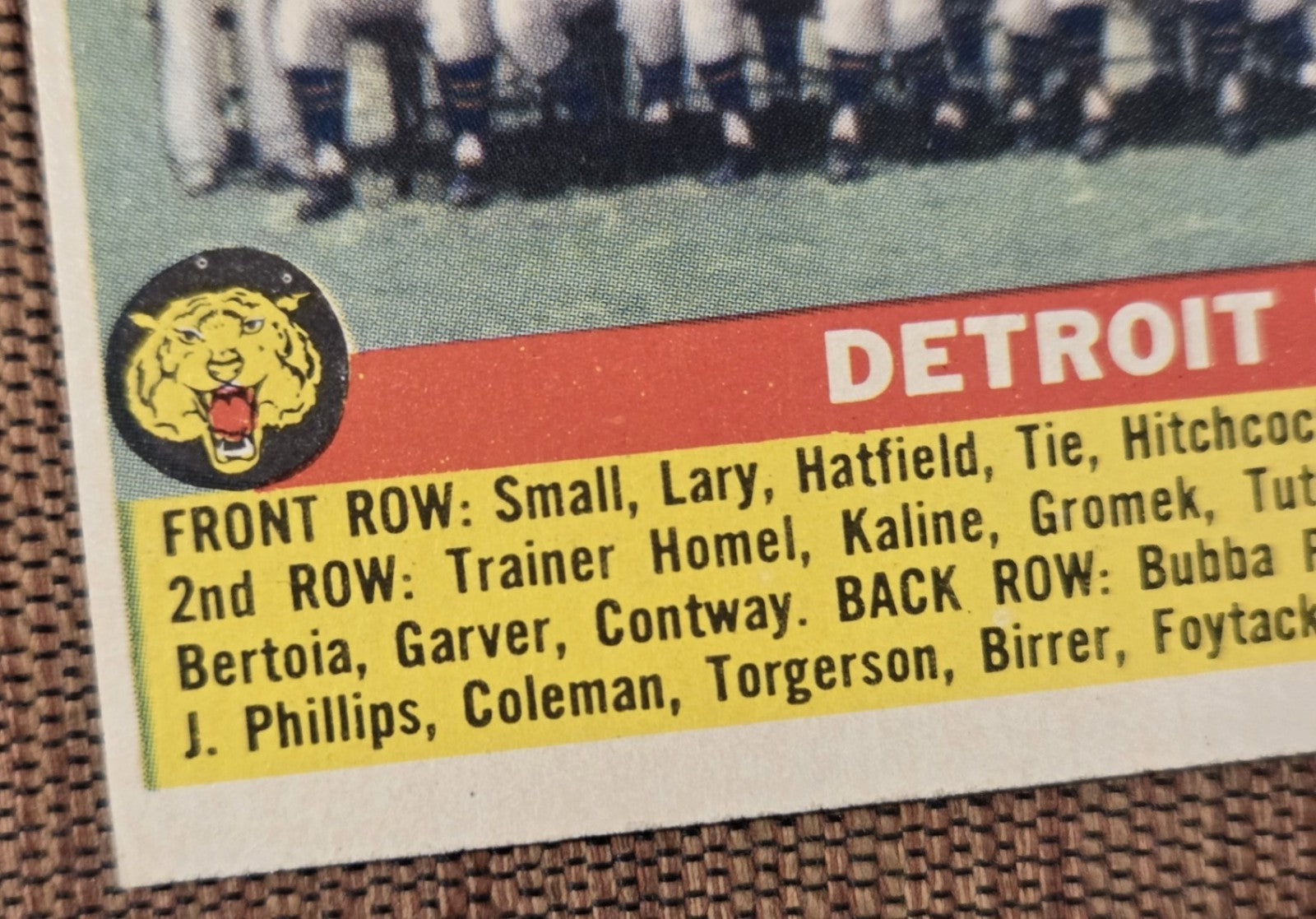 1956 Topps #213 Detroit Tigers Baseball Card Al Kaline Kuenn Bunning Lary Fox4