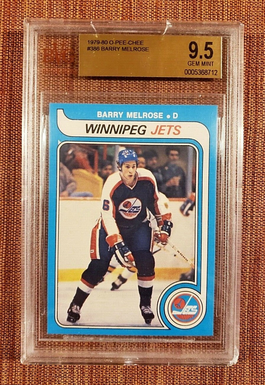 1979 O-Pee-Chee #386 Barry Melrose Jets RC Hockey Card BVG 9.5 Gem Mint Pop 10