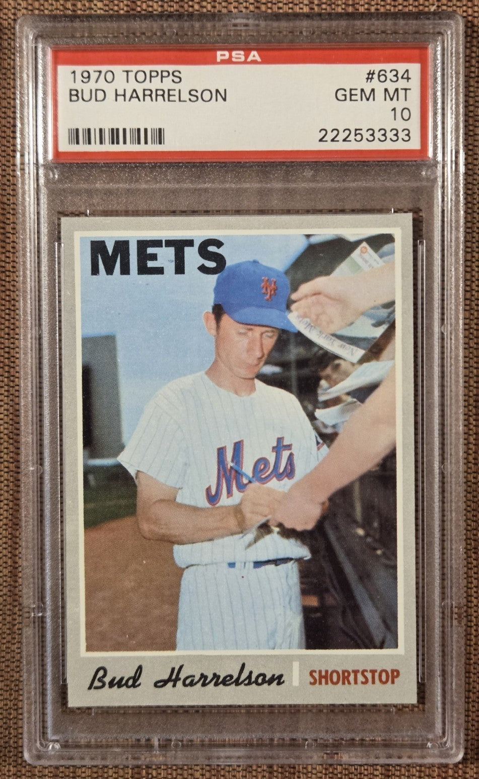 1970 Topps #634 Bud Harrelson New York Mets Baseball Card PSA 10 Gem Mint POP 50