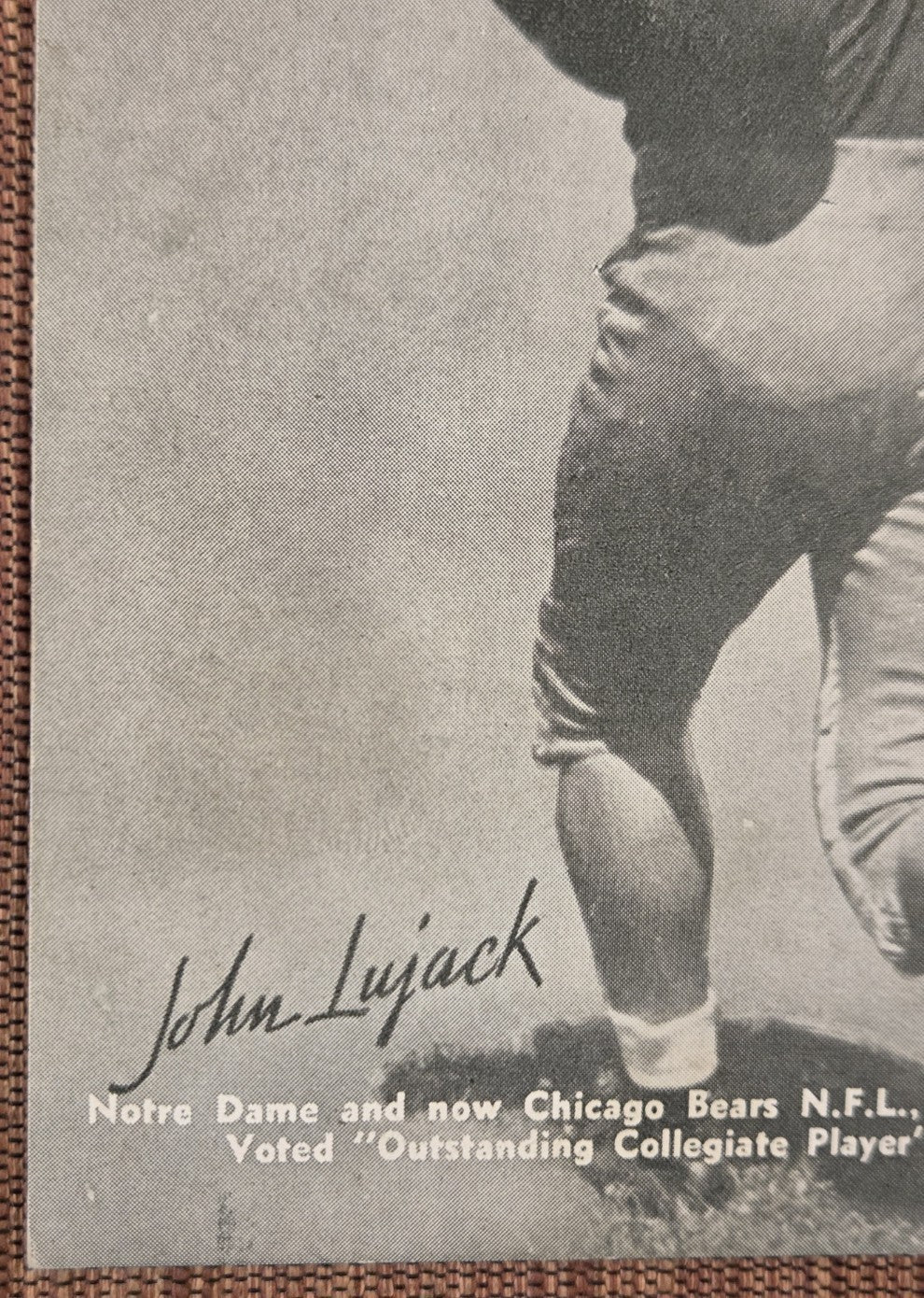 1948 Exhibits W468 #30 Johnny Lujack Chicago Bears Rookie Football Card RC4