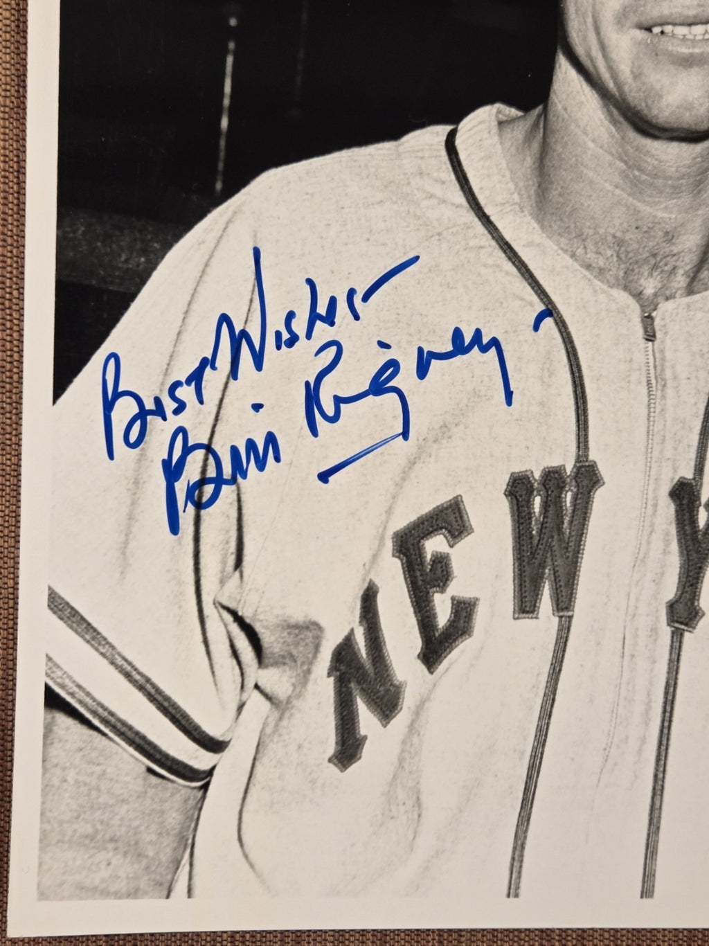 Bill Rigney Auto San Francisco Giants Vintage Original Baseball 8x10 Photo JSA4