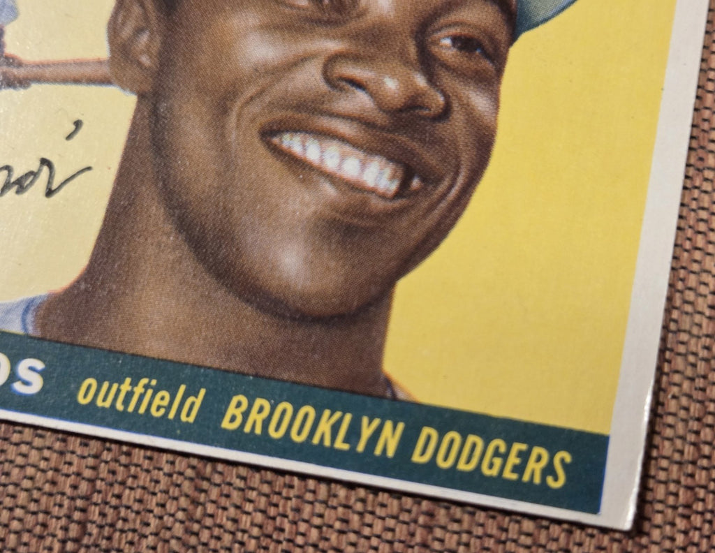 1955 Topps #75 Sandy Amoros Brooklyn Dodgers Vintage Original Baseball Card2