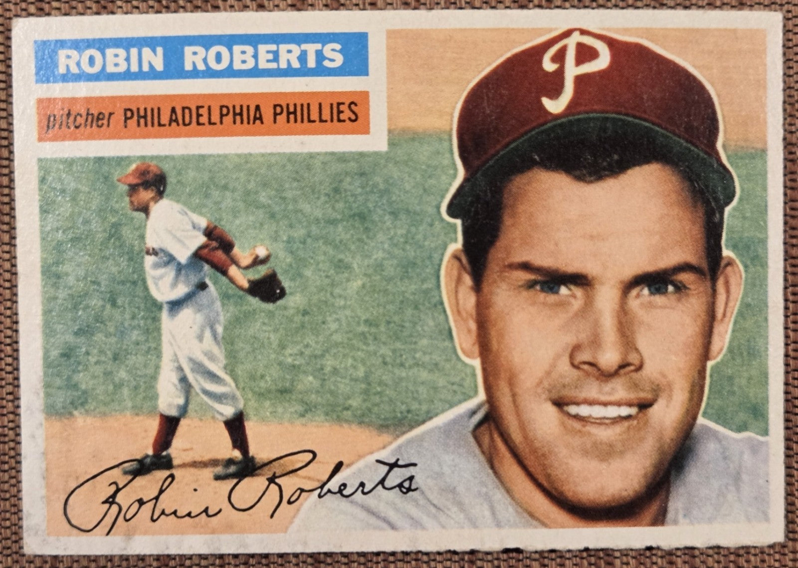 1956 Topps #180 Robin Roberts Philadelphia Phillies Original Baseball Card HOF0