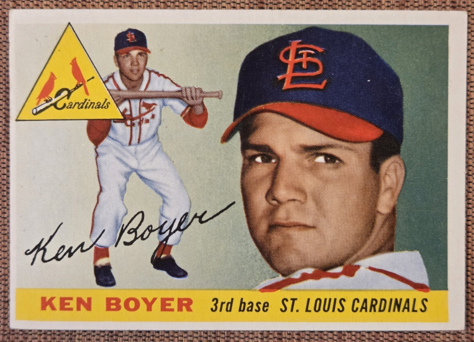 1955 Topps #125 Ken Boyer St. Louis Cardinals Original Rookie Baseball Card RC0