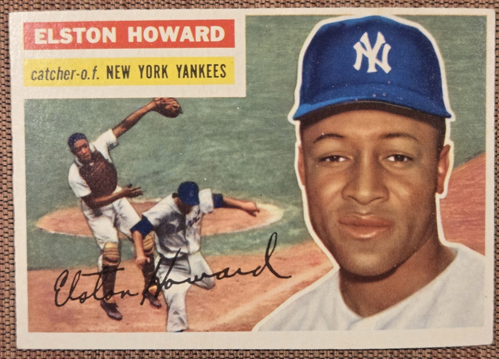 1956 Topps #208 Elston Howard New York Yankees Vintage Original Baseball Card4