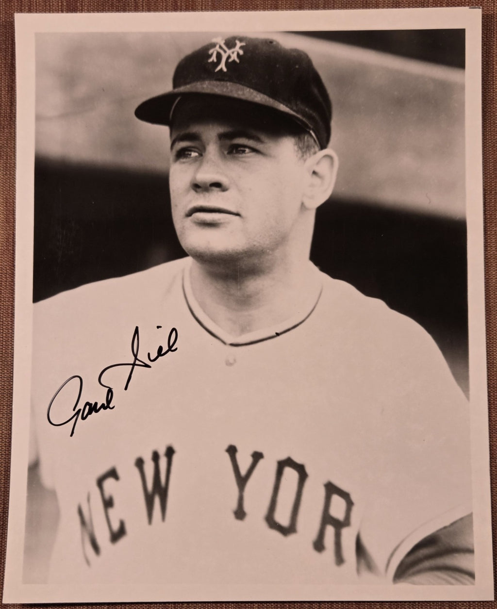 Paul Giel AUTO 8 x 10 New York Giants Vintage Original Baseball Signed Photo JSA0