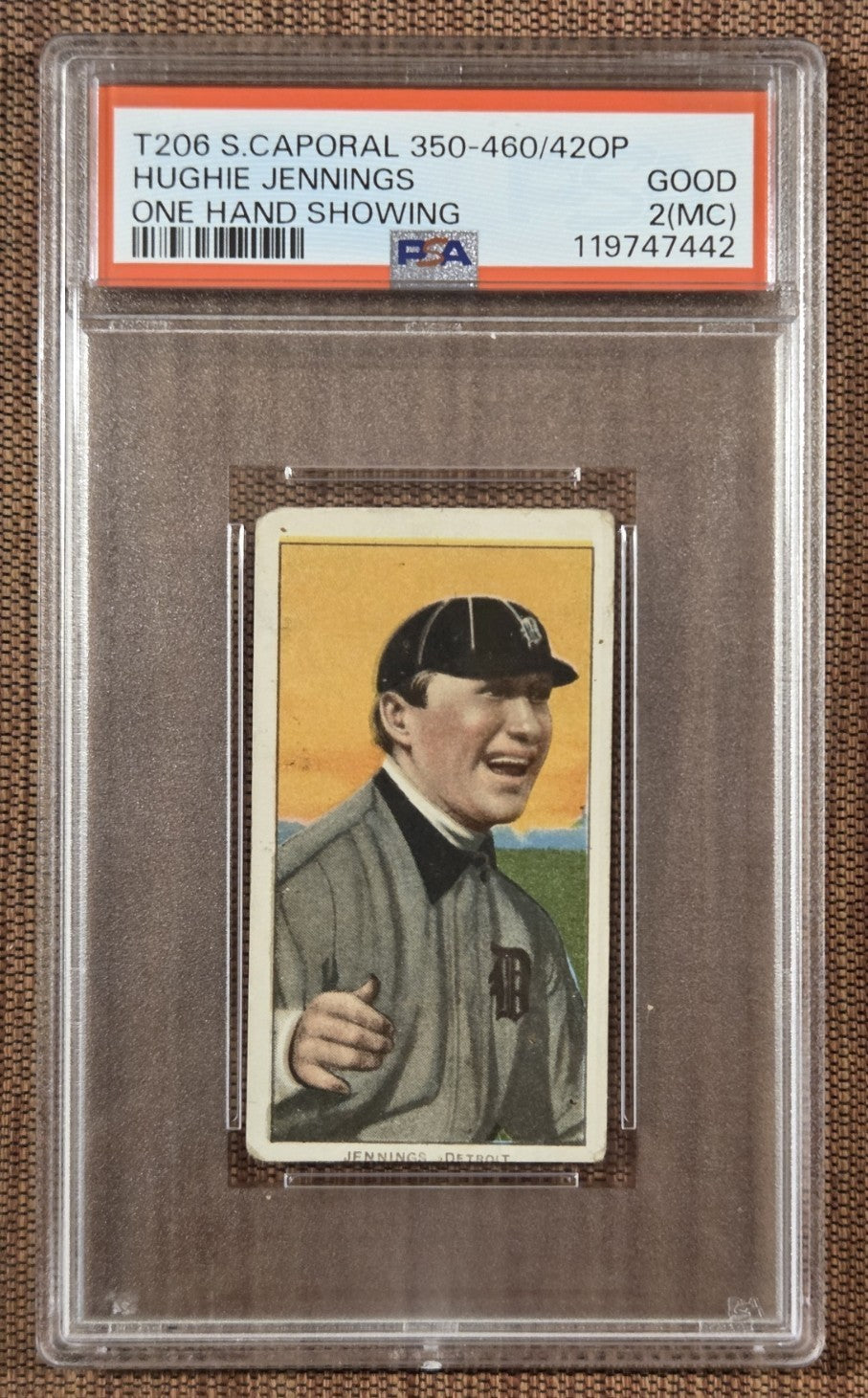 1909 Sweet Caporal OHS 350-460/42OP Hughie Jennings Baseball Card PSA 2 MC HOF0