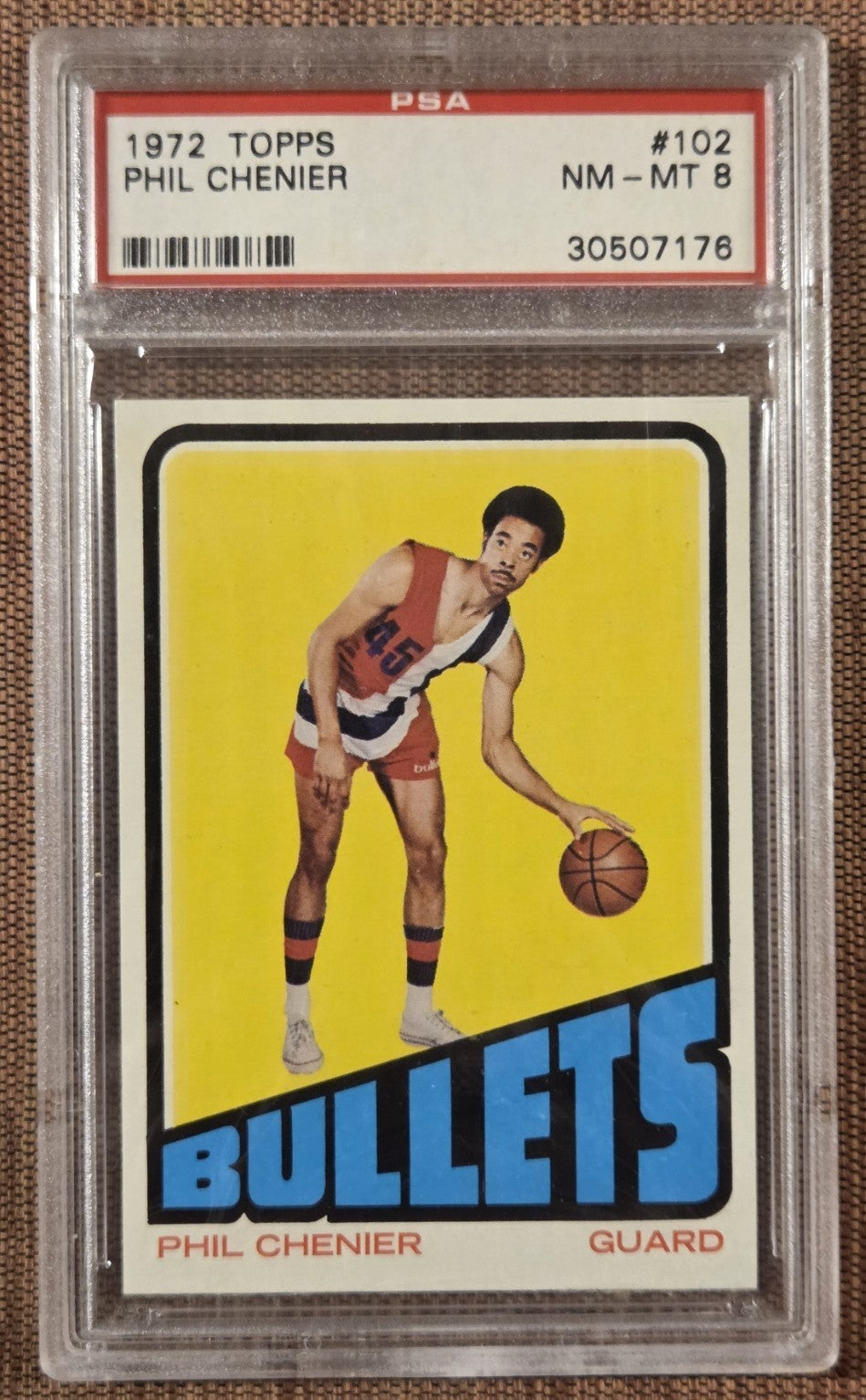 1972 Topps #102 Phil Chenier Baltimore Bullets Rookie Basketball Card PSA 8 RC0