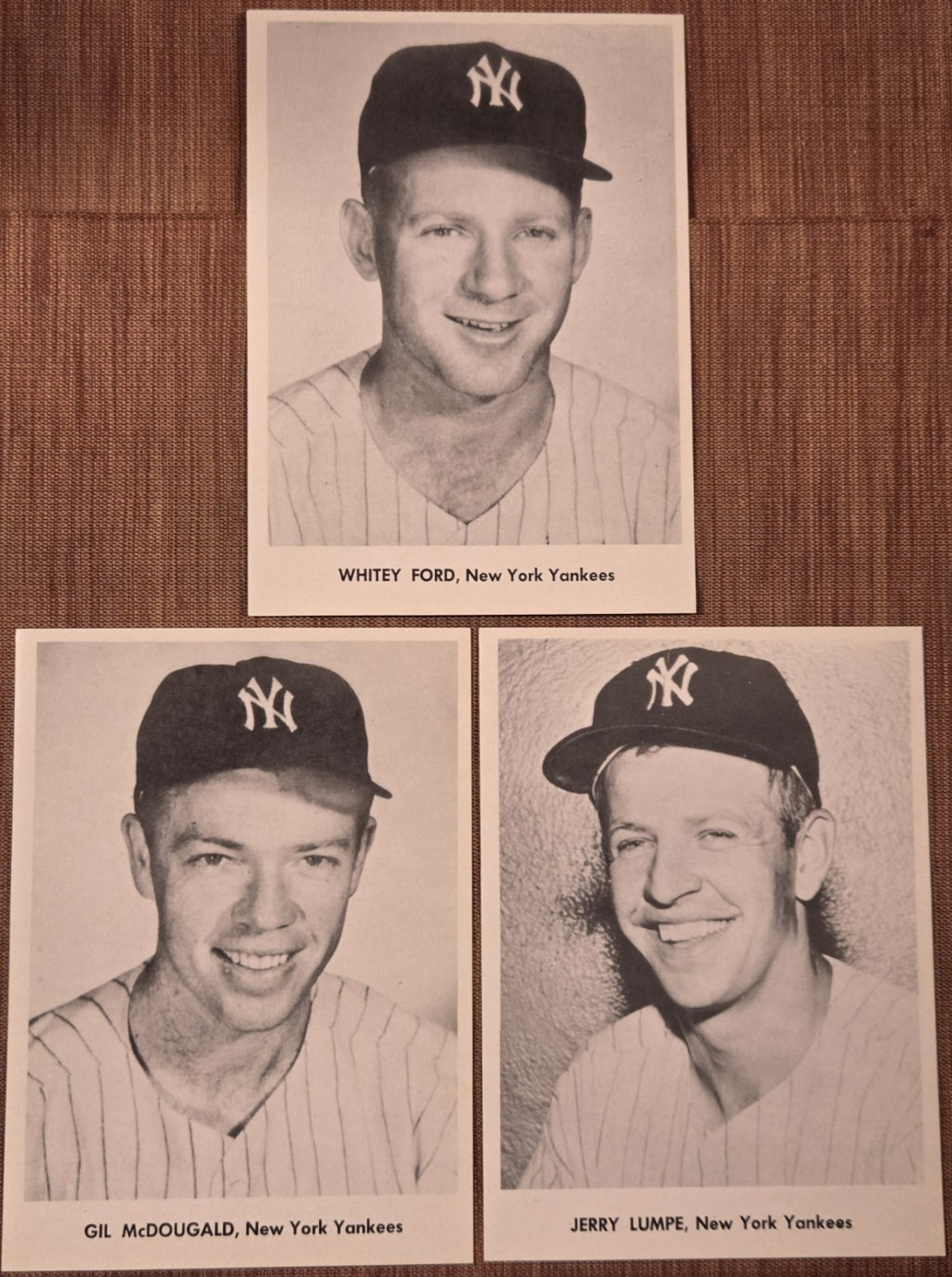 1958 Jay Publishing Yankees Whitey Ford HOF Lumpe McDougald 5x7 Baseball Photos0