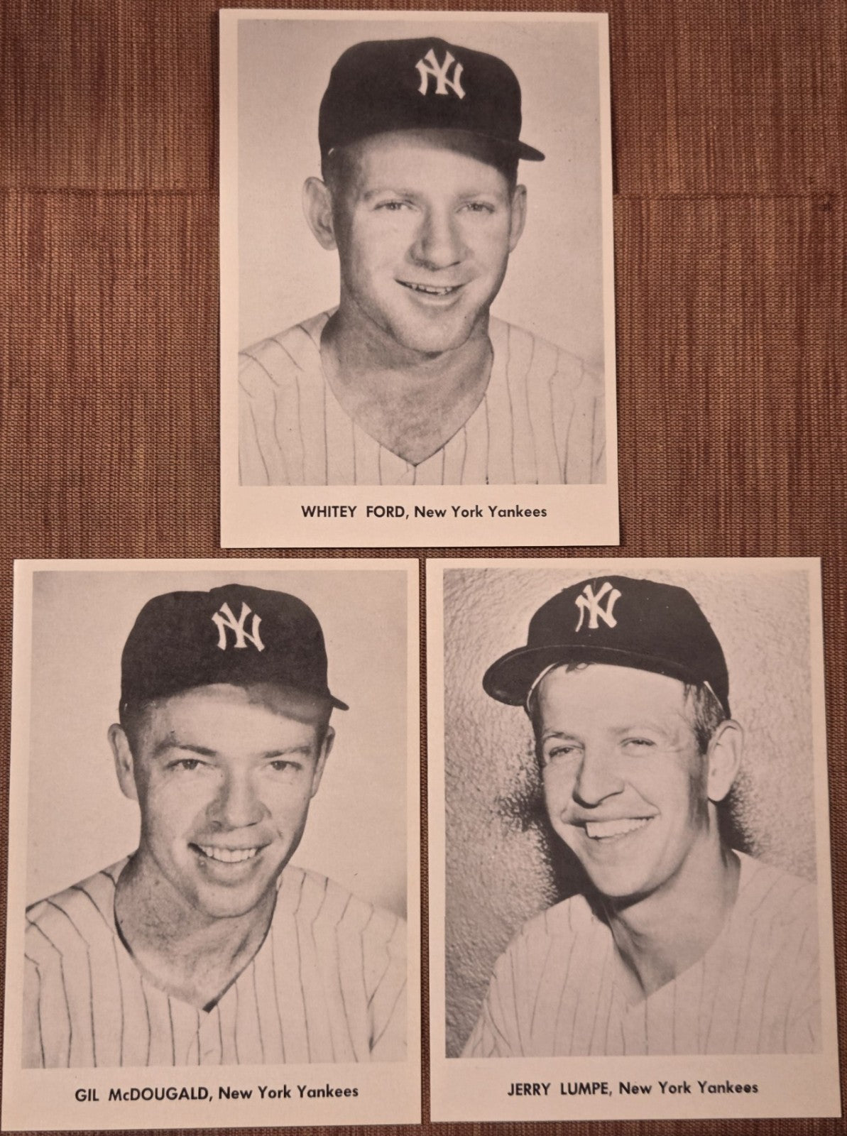 1958 Jay Publishing Yankees Whitey Ford HOF Lumpe McDougald 5x7 Baseball Photos0