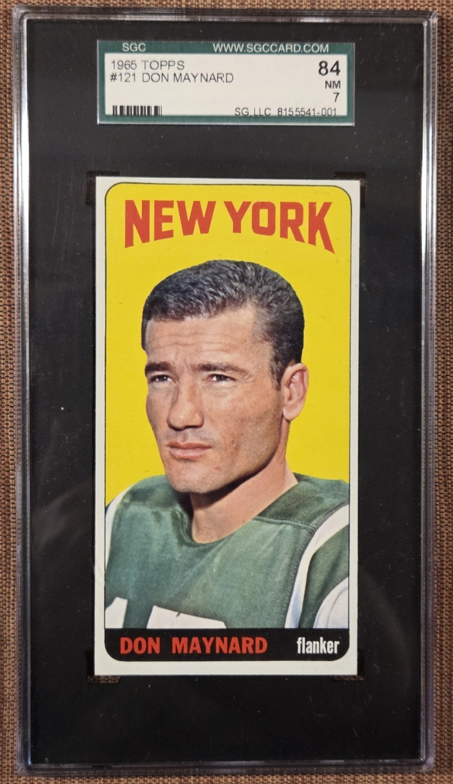1965 Topps Tall Boy #121 Don Maynard New York Jets Football Card SGC 7 NM0