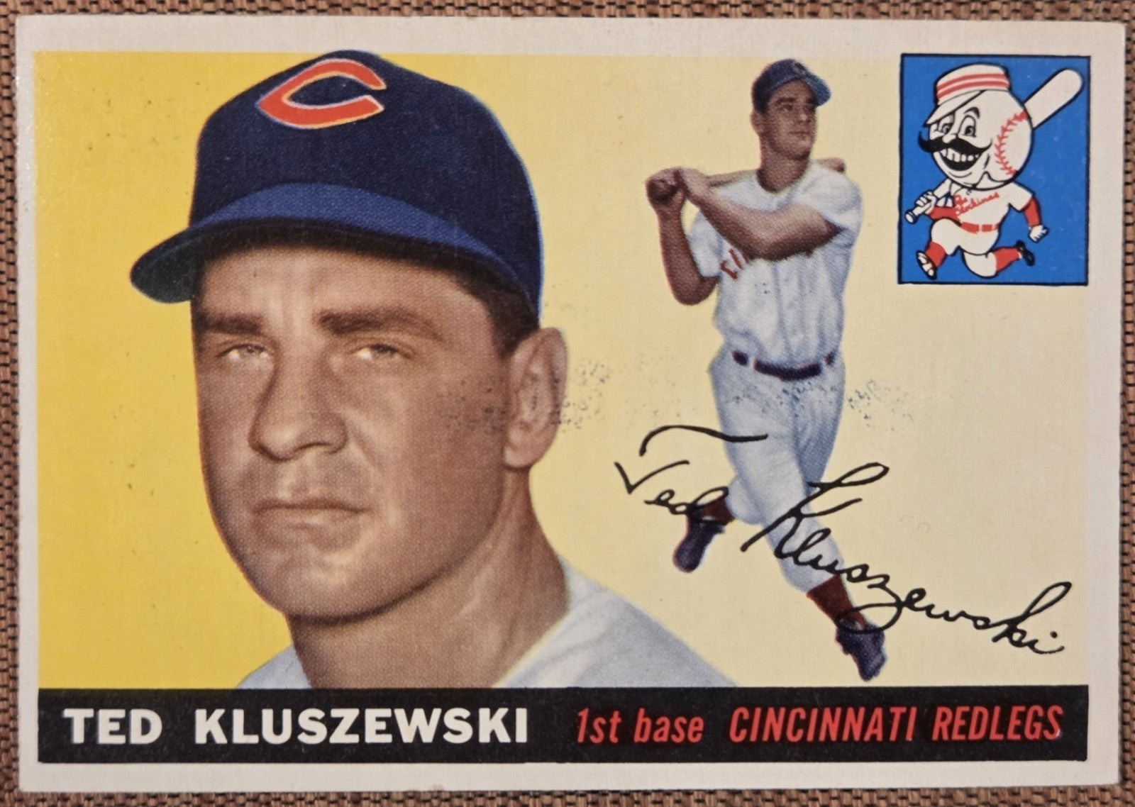 1955 Topps #120 Ted Kluszewski Cincinnati Reds Vintage Original Baseball Card0
