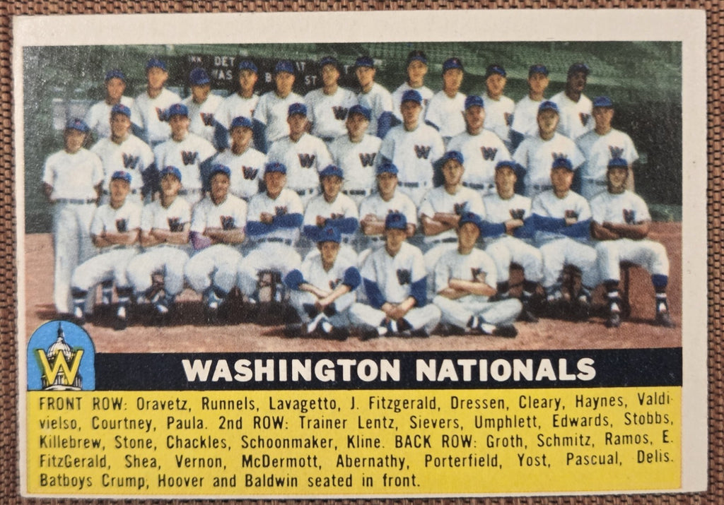 1956 Topps #146 Washington Nationals Baseball Card Harmon Killebrew Lemon Vernon0