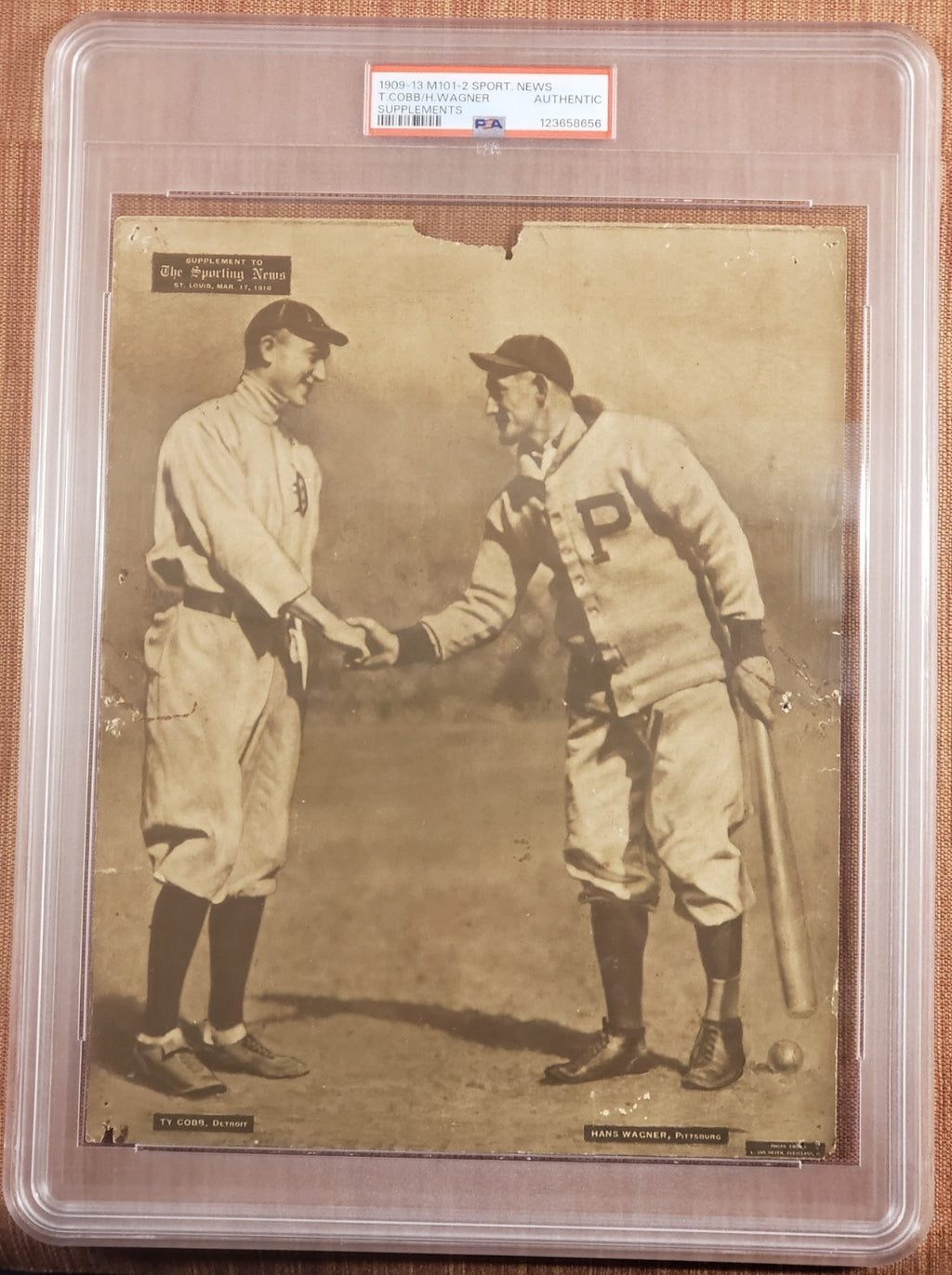 1909 M101-2 Ty Cobb Honus Wagner Tigers Pirates Baseball Supplements PSA AUTH0