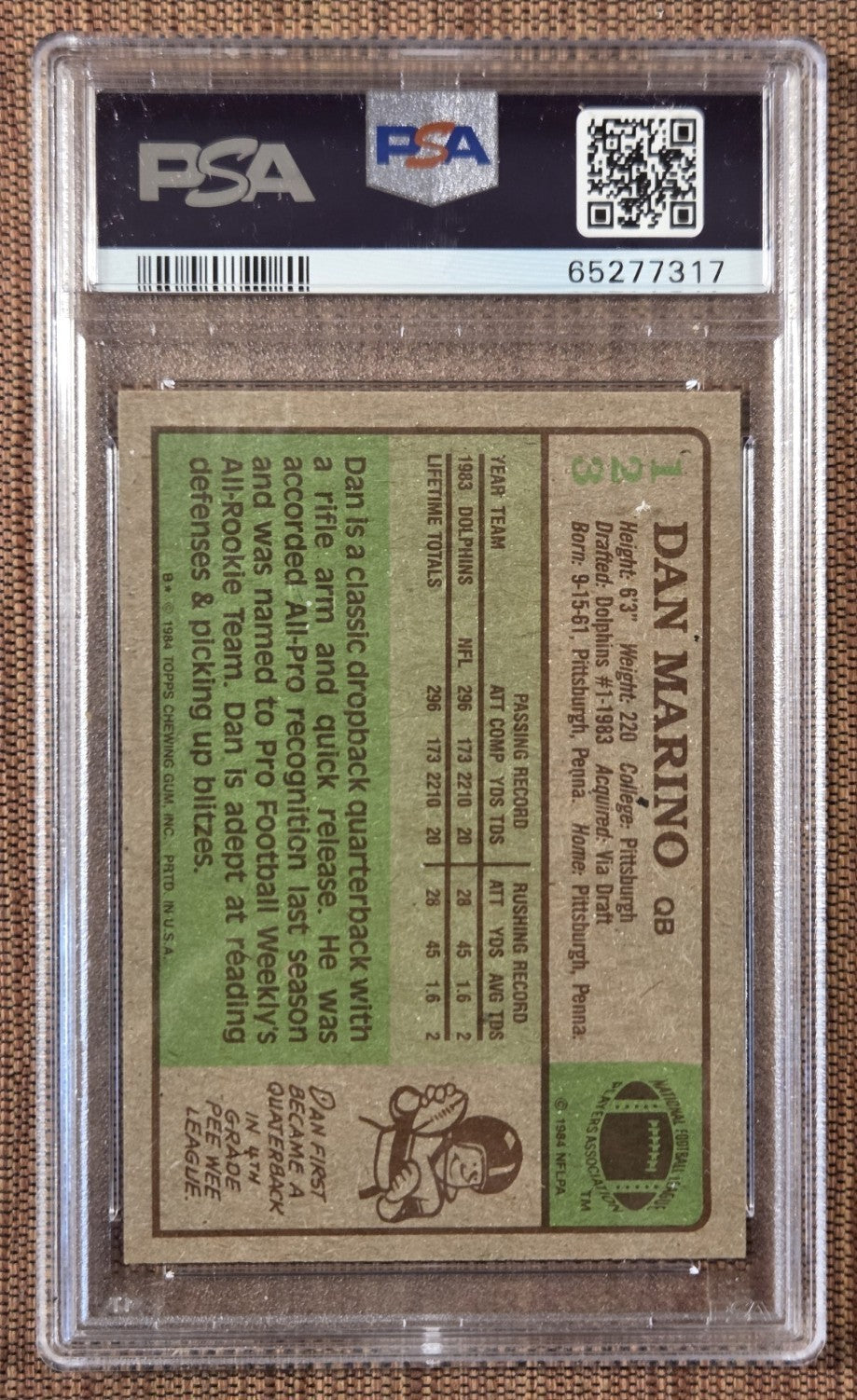 1984 Topps #123 Dan Marino Dolphins Football Card PSA 8 / DNA 10 Auto HOF RC1