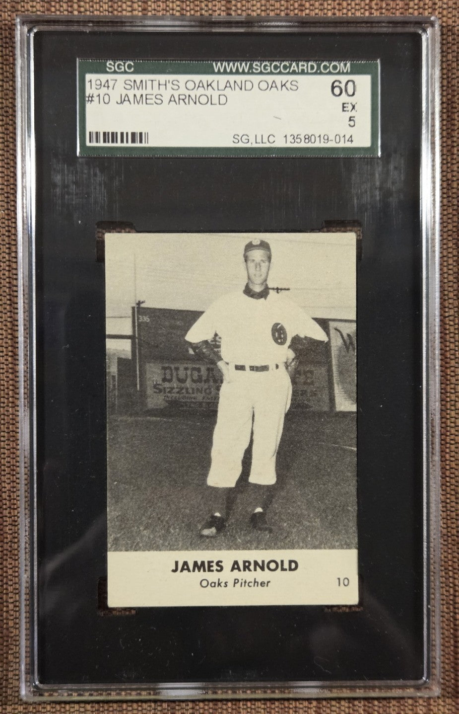 1947 Smith's #10 James Arnold Oakland Oaks Baseball Card SGC 5 POP 1 Top Graded0