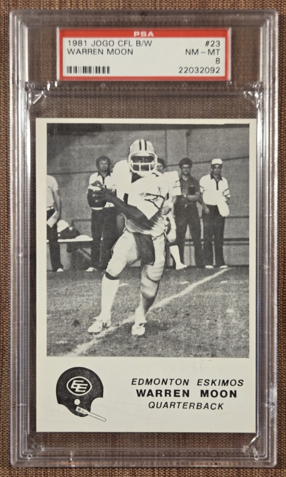 1981 Jogo CFL Warren Moon Eskimos Houston Oilers Football Rookie Card PSA 8 RC0