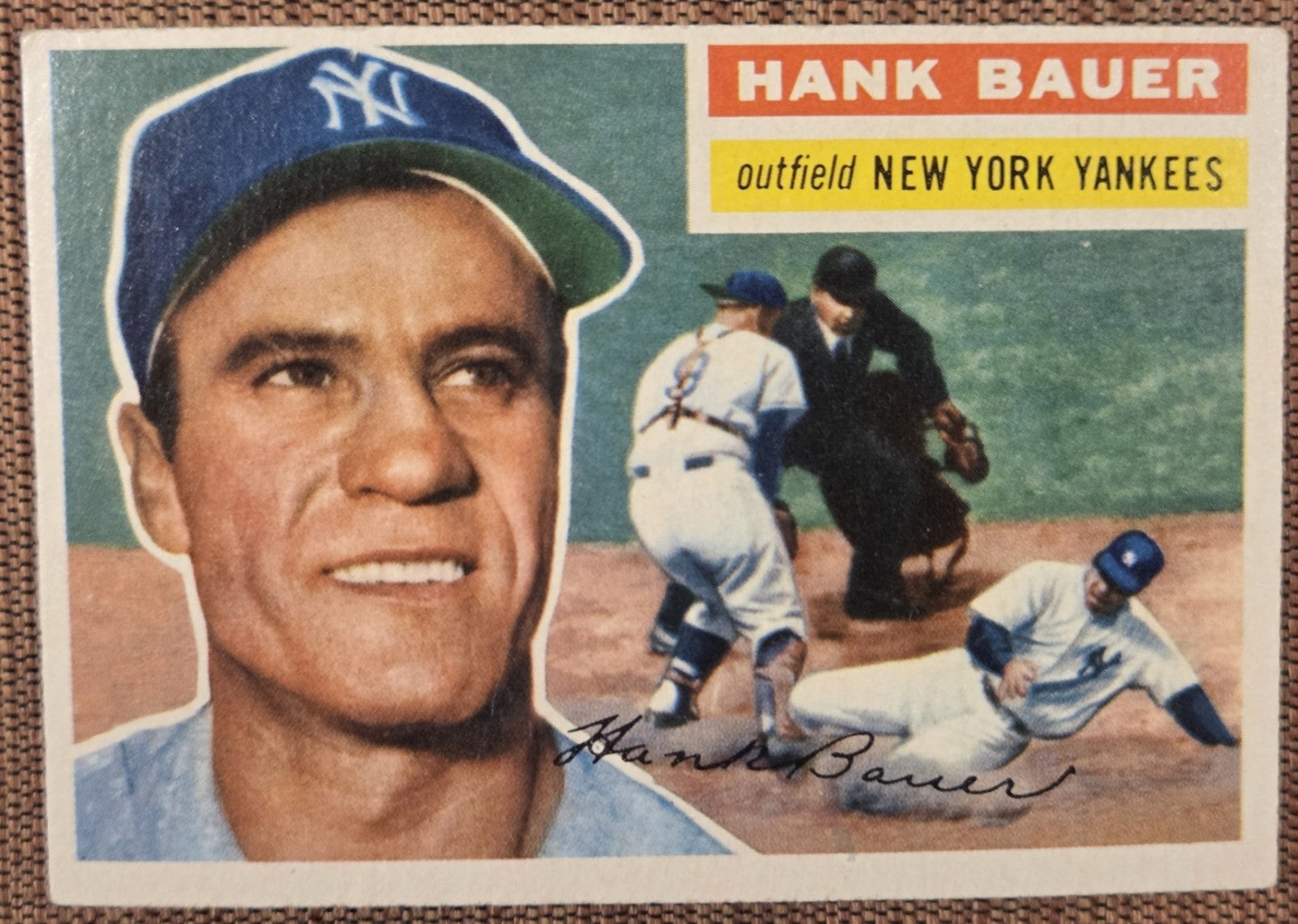 1956 Topps #177 Hank Bauer New York Yankees Authentic Original Baseball Card0