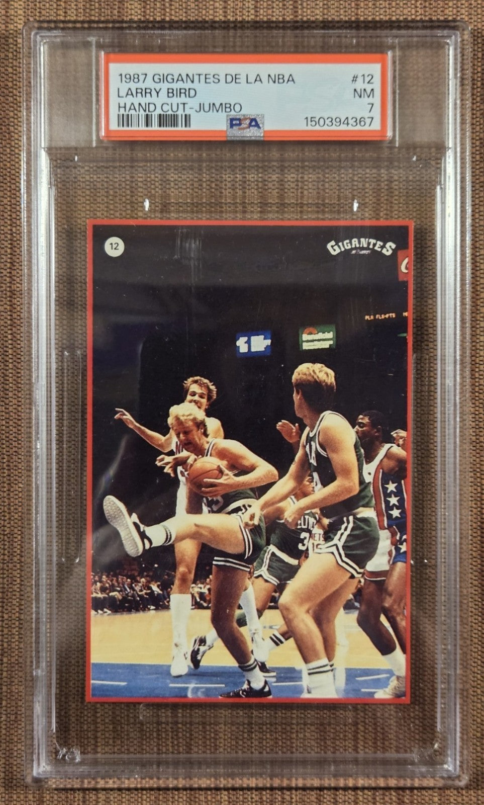 1987 Gigantes De La NBA Jumbo #12 Larry Bird Celtics Basketball Card PSA 7 POP 10