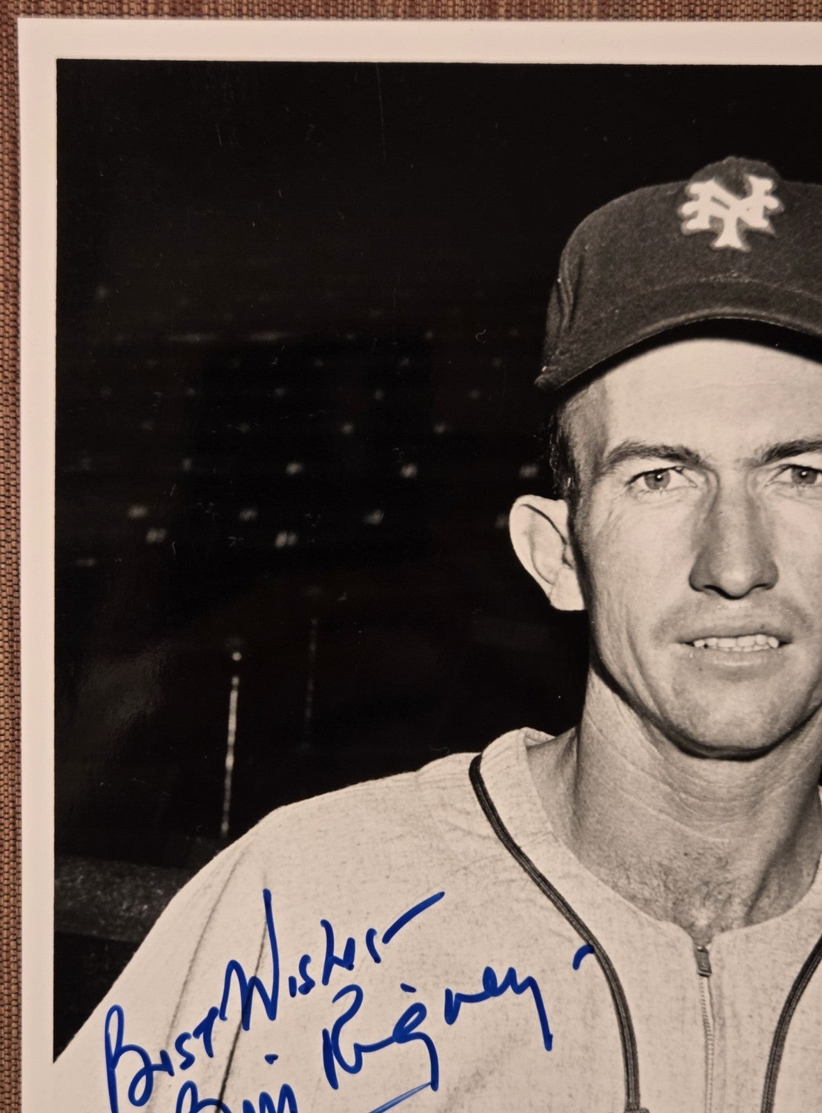 Bill Rigney Auto San Francisco Giants Vintage Original Baseball 8x10 Photo JSA1