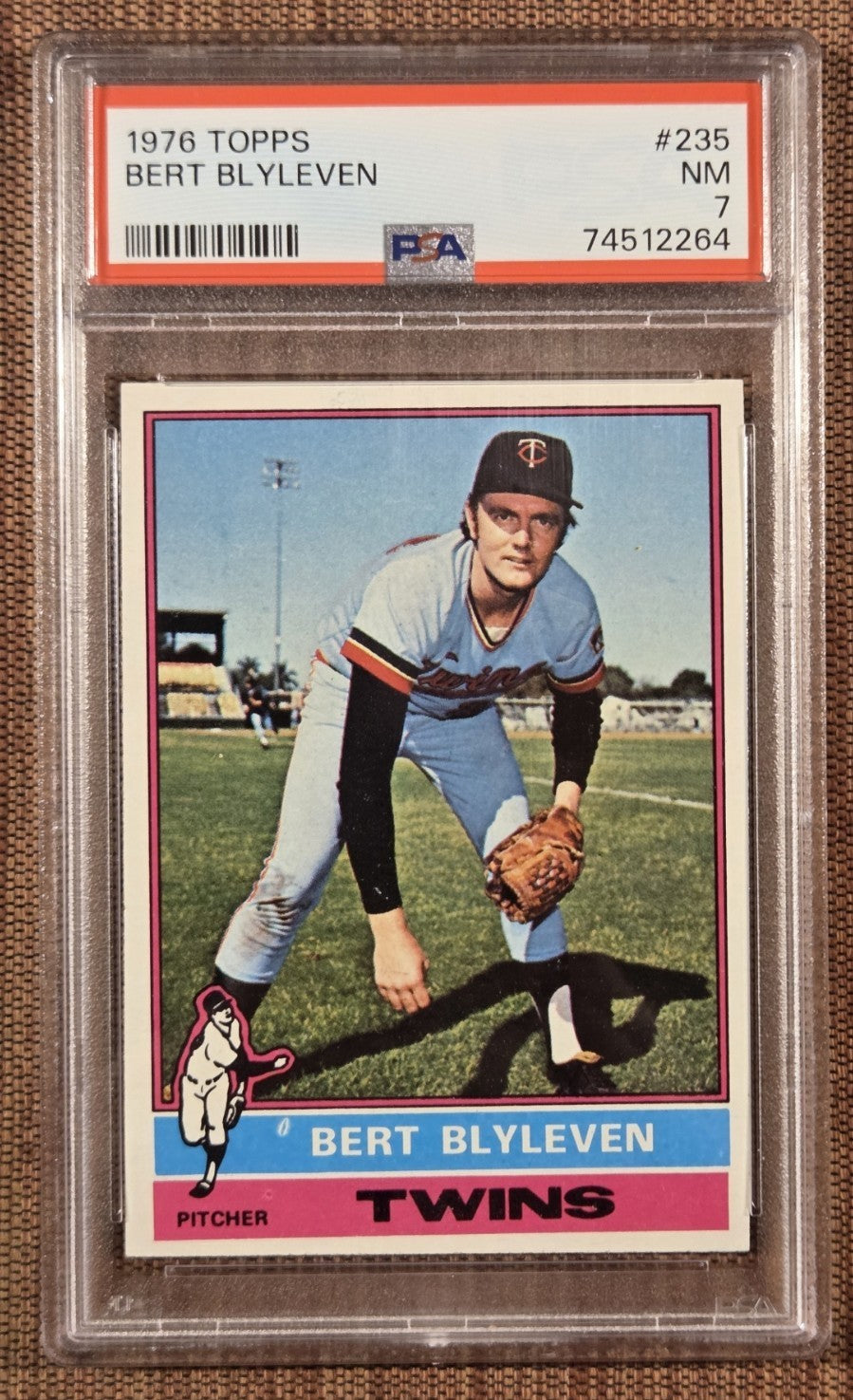 1976 Topps #235 Bert Blyleven Minnesota Twins Original Baseball Card PSA 7 NM0