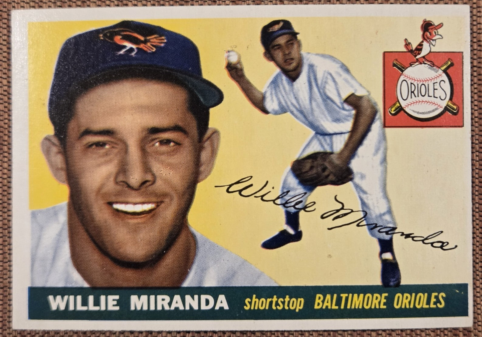 1955 Topps #154 Willie Miranda Baltimore Orioles Vintage Original Baseball Card0