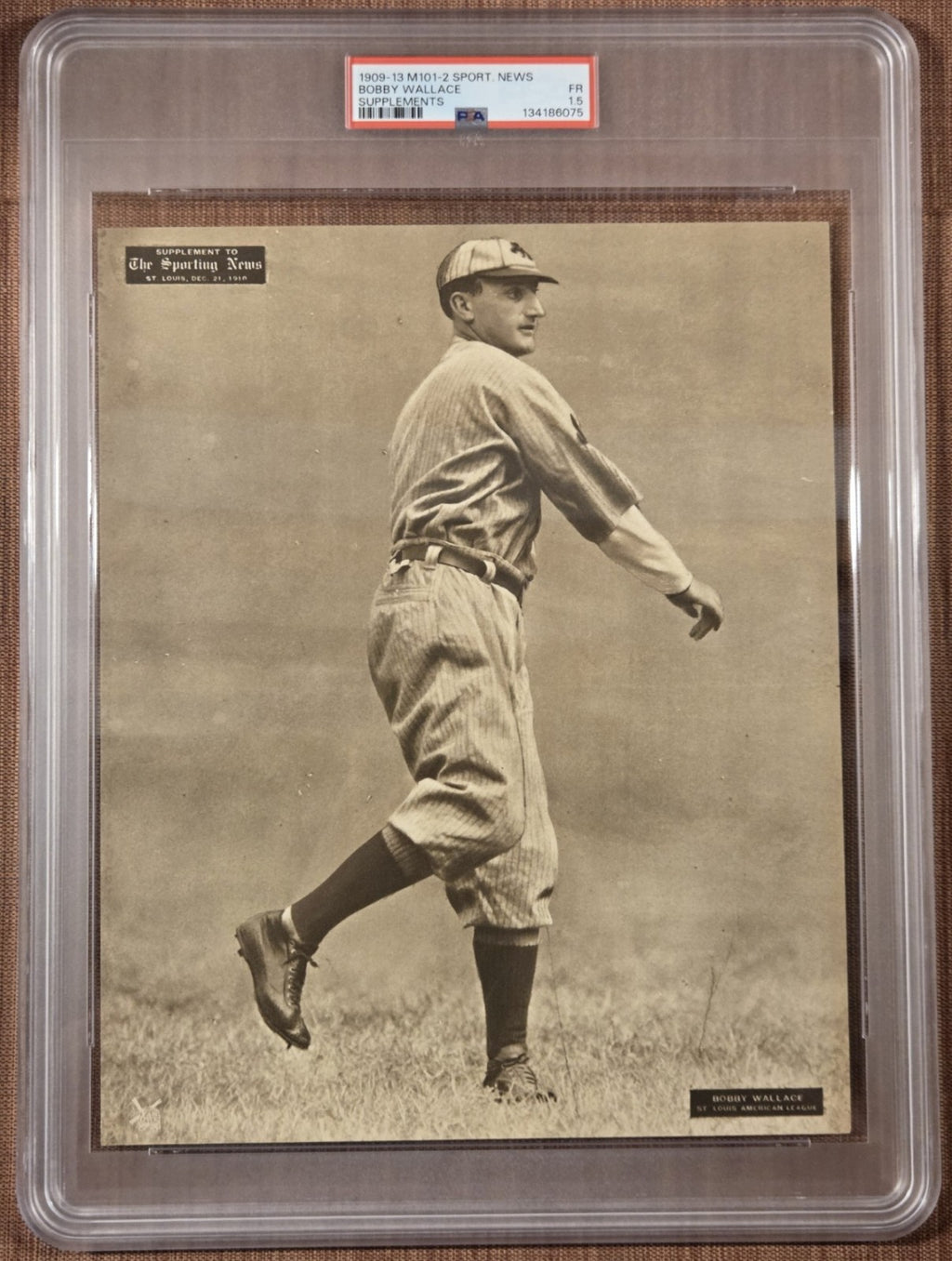 1909 M101-2 Sporting News Bobby Wallace Browns Cards Baseball Card PSA 1.5 HOF0