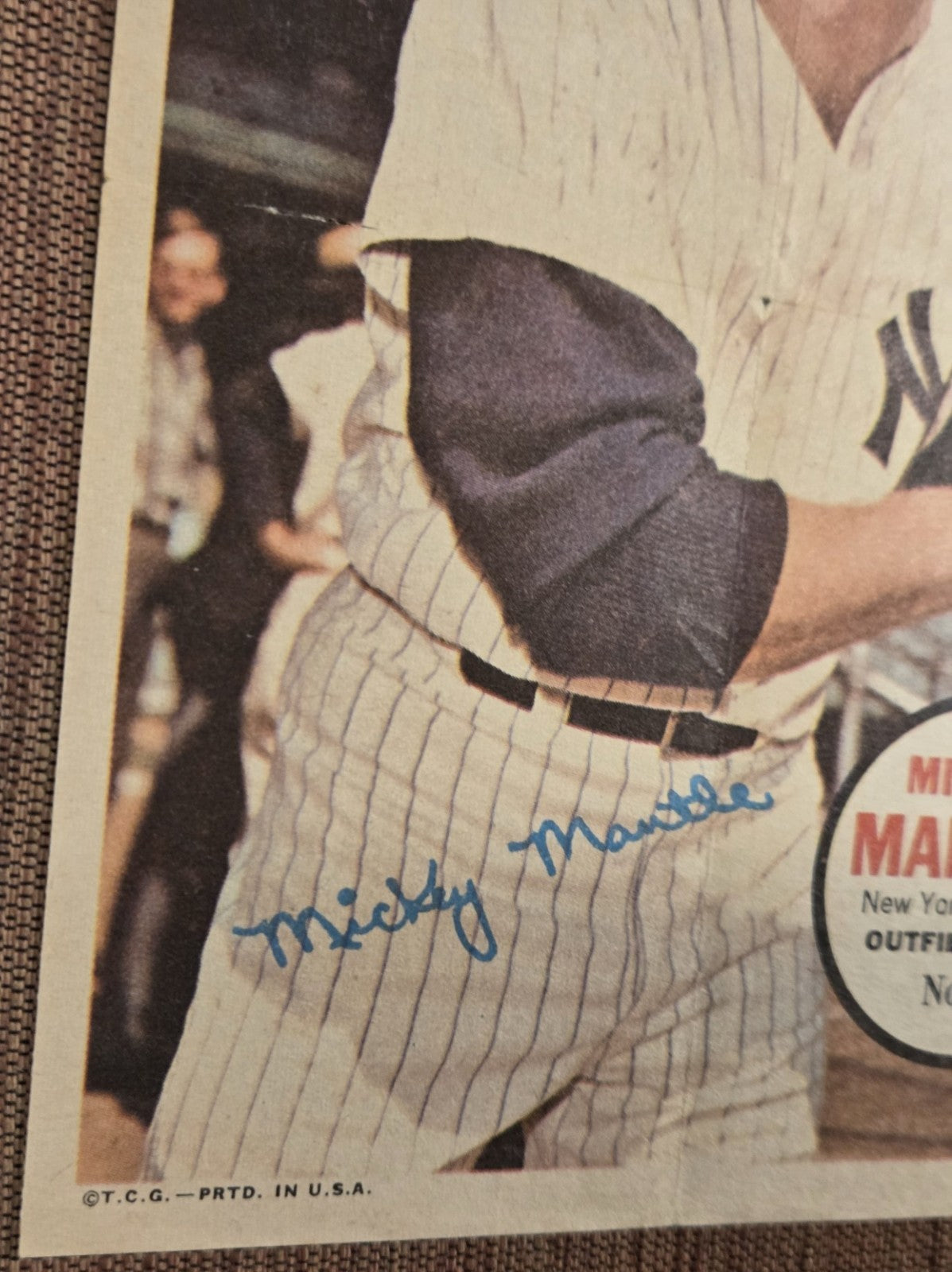 1967 Topps Pin Ups #6 Mickey Mantle New York Yankees Original Baseball Poster4