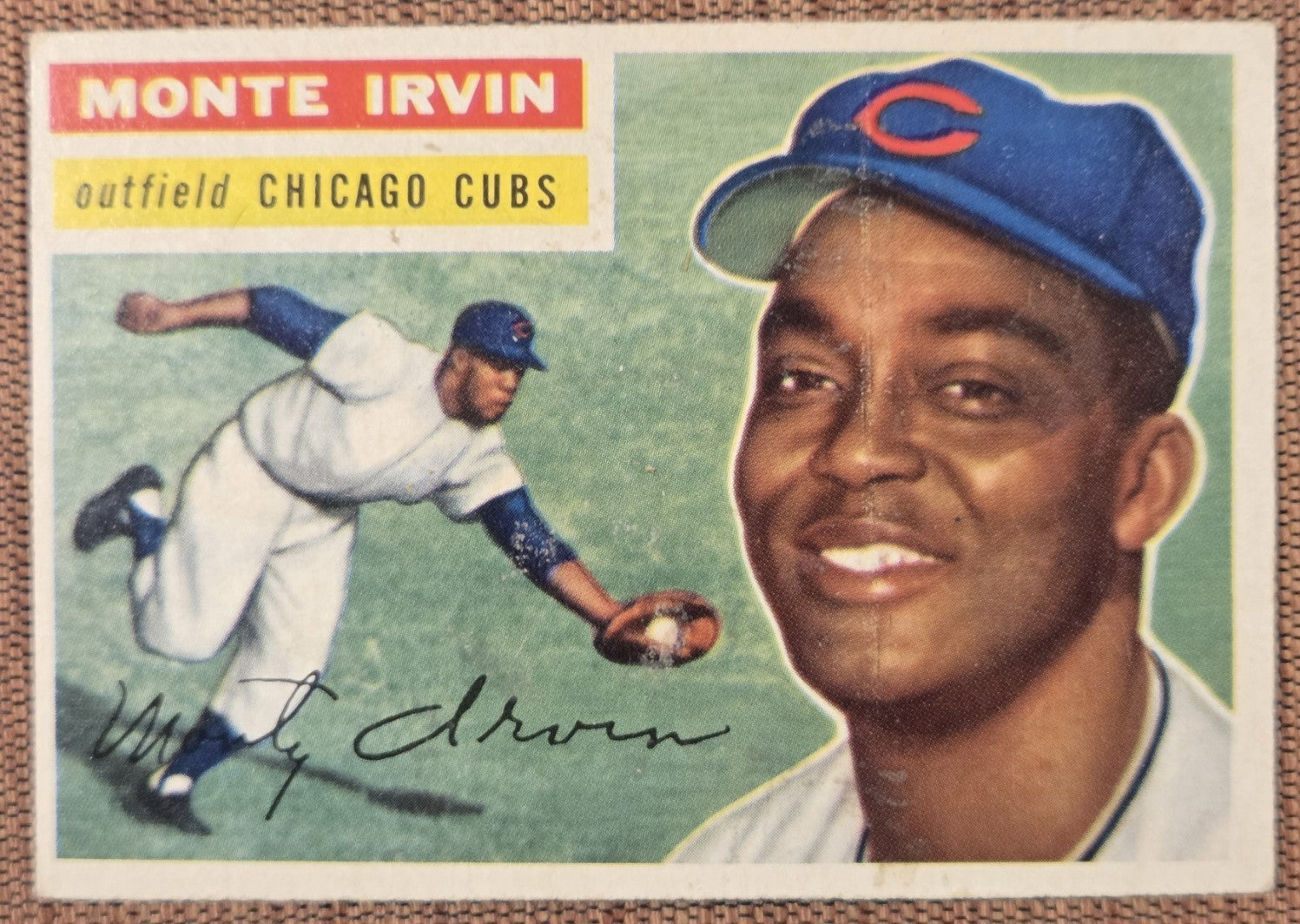 1956 Topps #194 Monte Irvin New York Giants Vintage Original Baseball Card HOF0