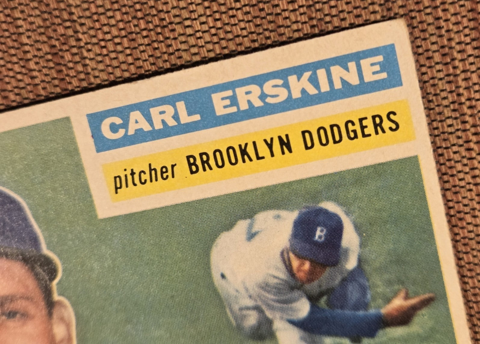 1956 Topps #233 Carl Erskine Brooklyn Dodgers Vintage Original Baseball Card4