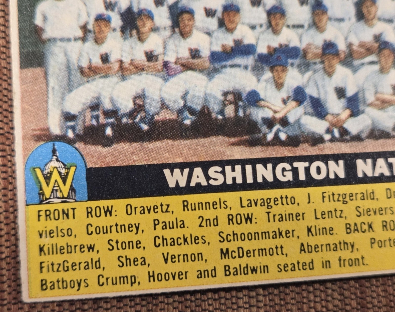 1956 Topps #146 Washington Nationals Baseball Card Harmon Killebrew Lemon Vernon4