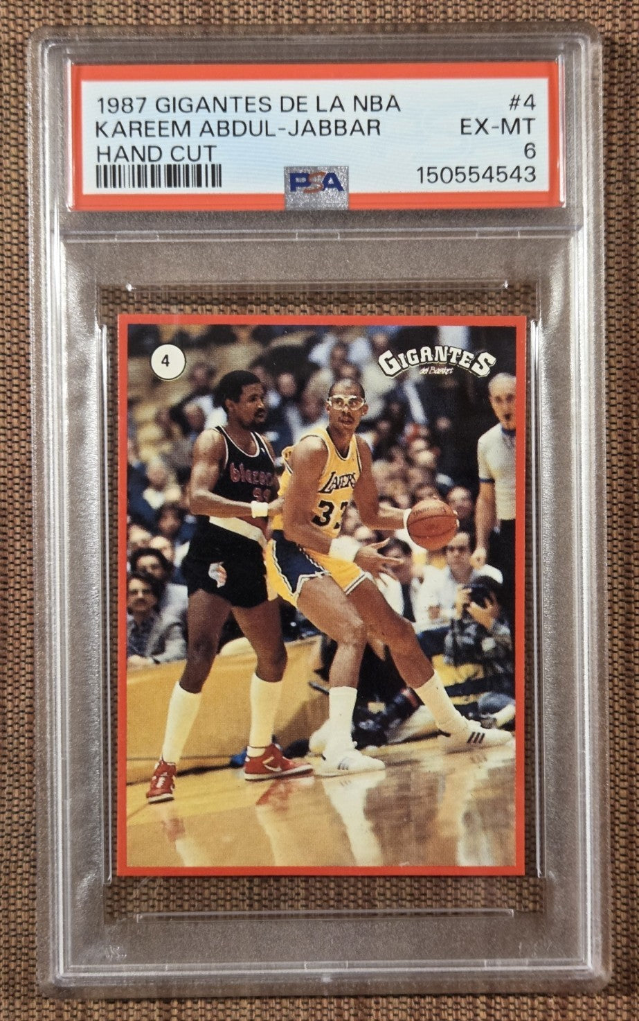 1987 Gigantes De La NBA #4 Kareem Abdul-Jabbar Lakers Basketball Card PSA 6 EXMT0