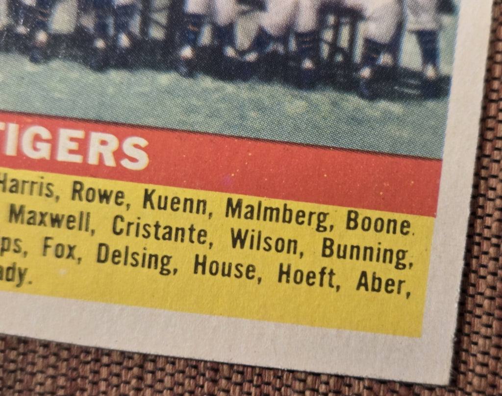 1956 Topps #213 Detroit Tigers Baseball Card Al Kaline Kuenn Bunning Lary Fox3